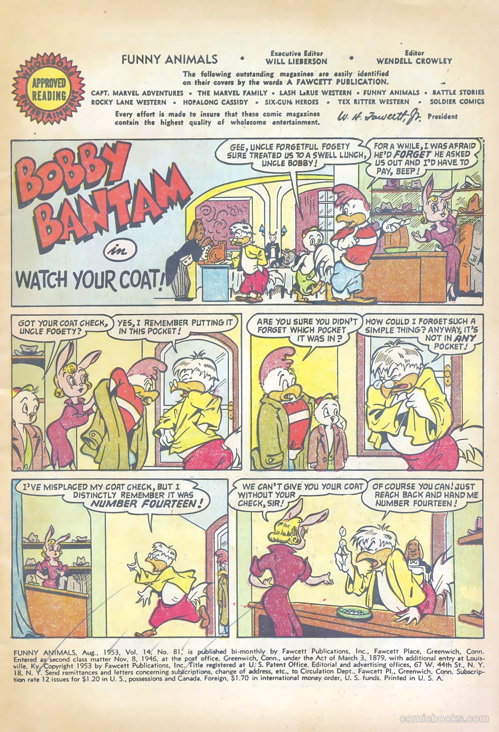 Fawcett's Funny Animals #81 (1953) — page 3 of 36