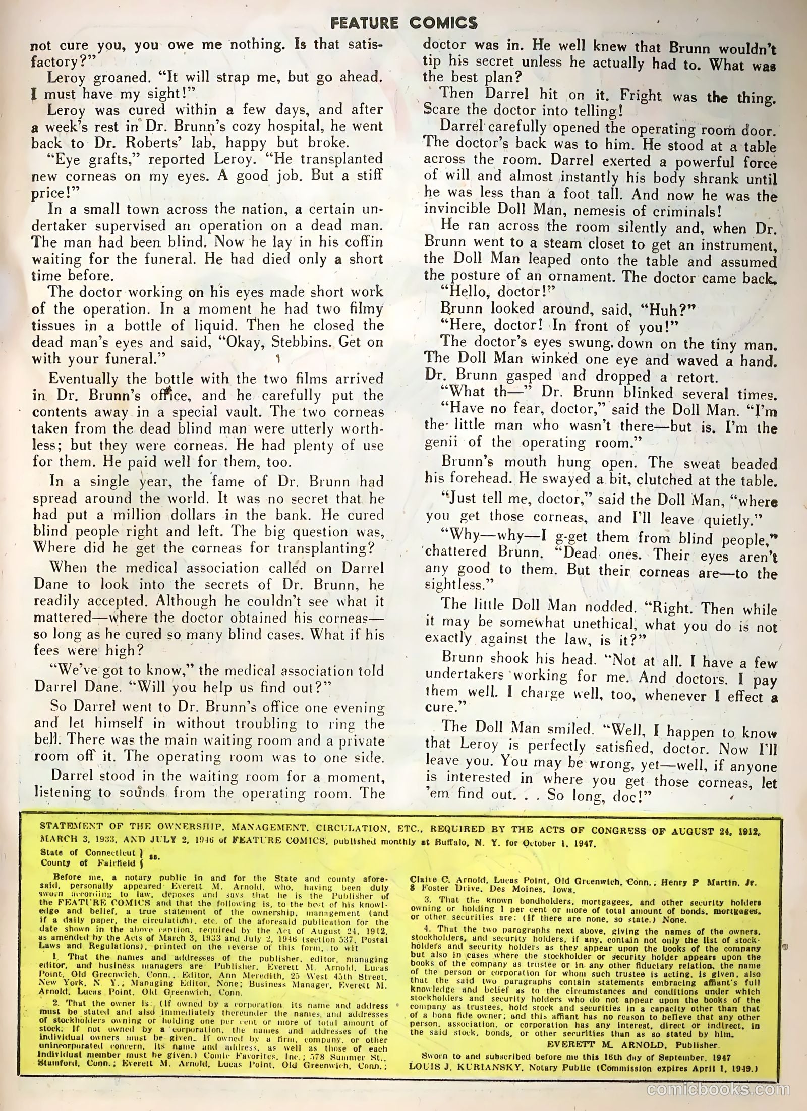 Feature Comics #121 (1948) — page 39 of 52