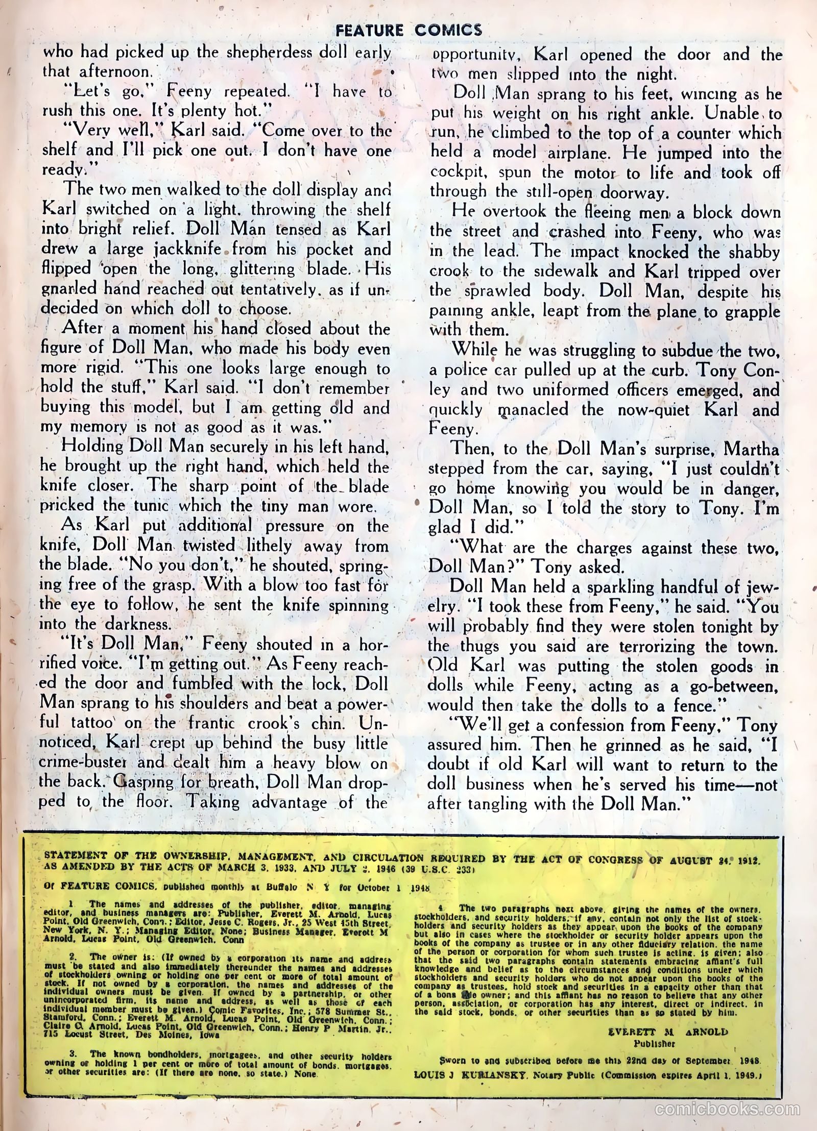 Feature Comics #132 (1949) — page 39 of 52