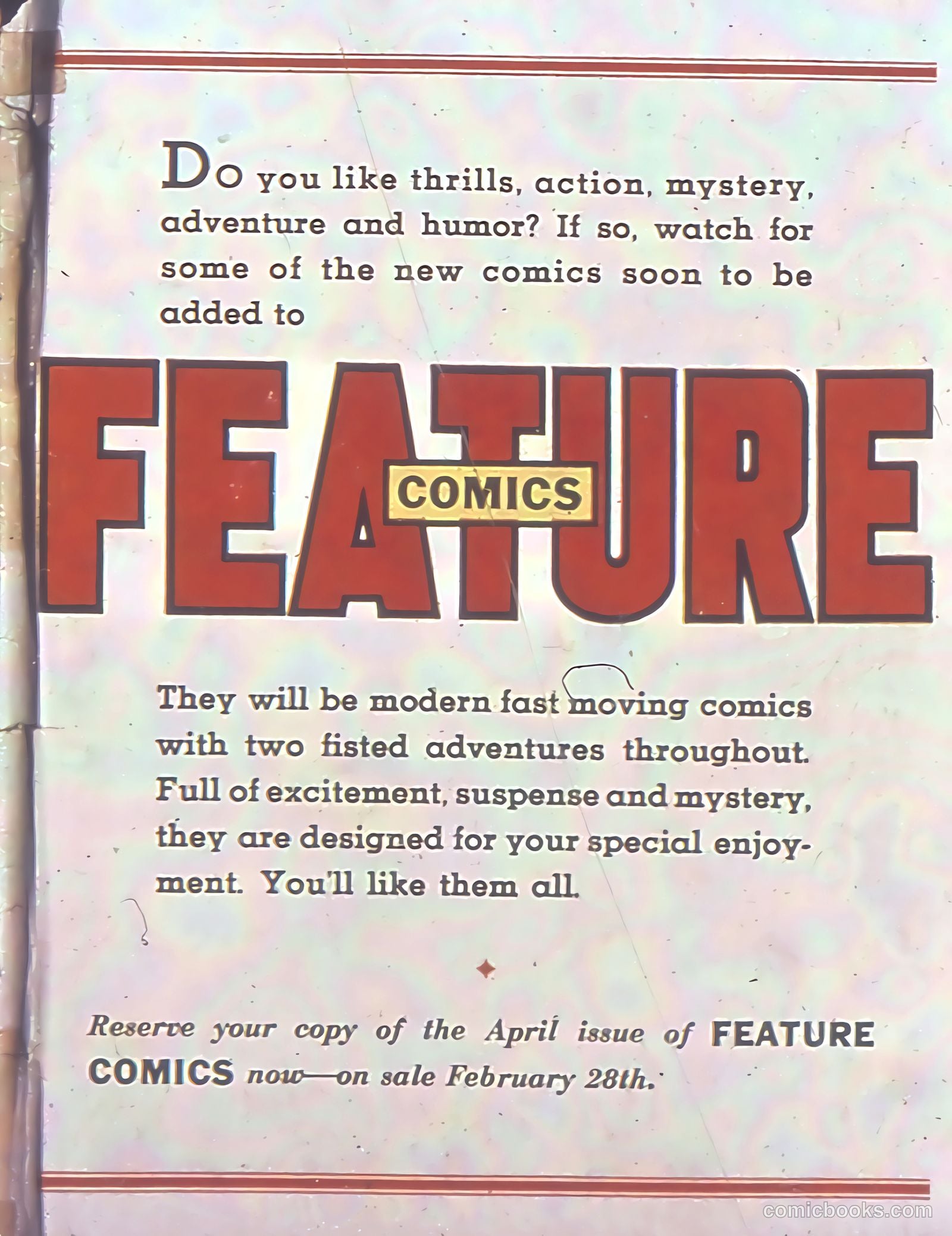 Feature Comics #30 (1940) — page 67 of 68