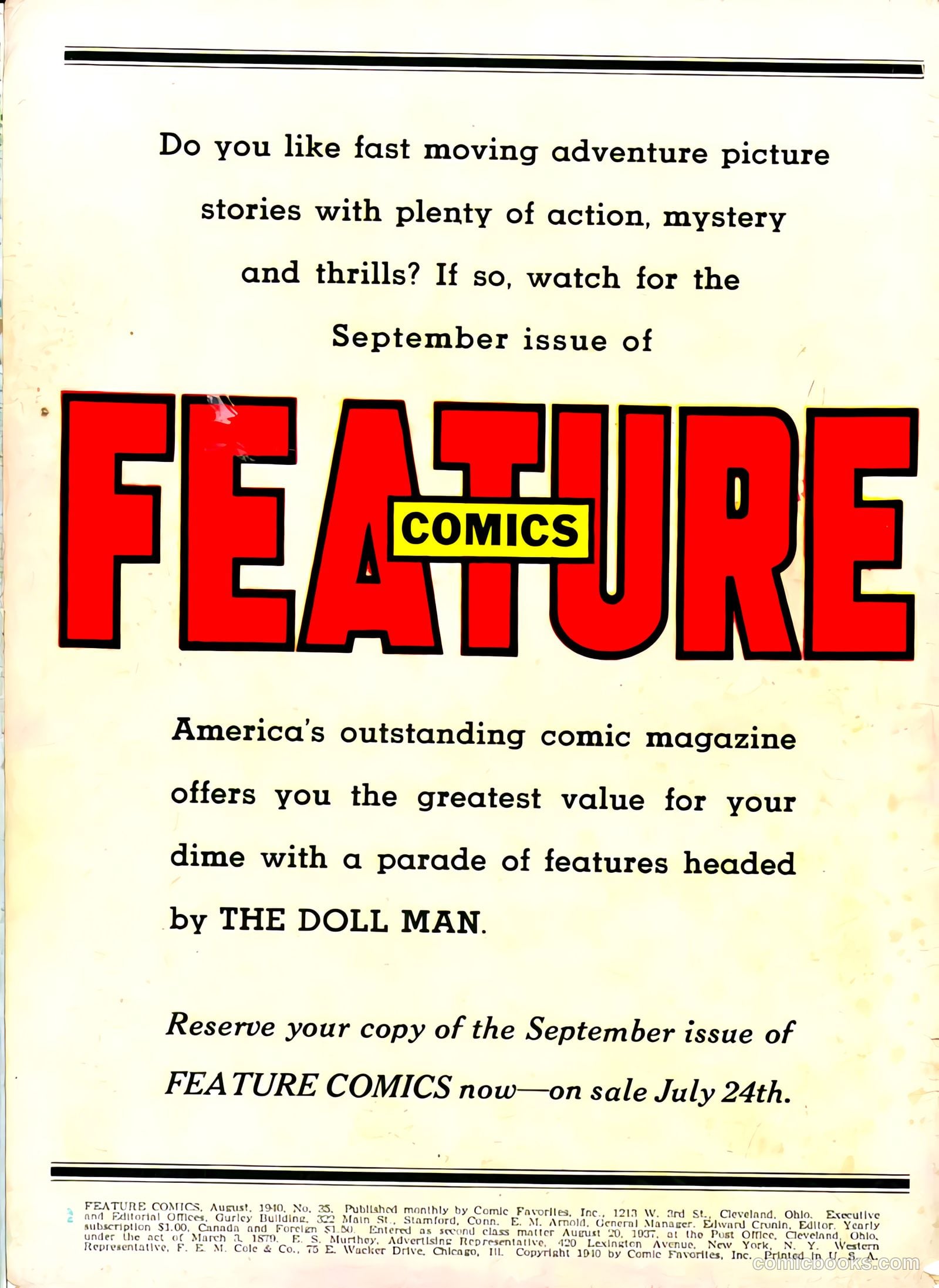 Feature Comics #35 (1940) — page 2 of 68