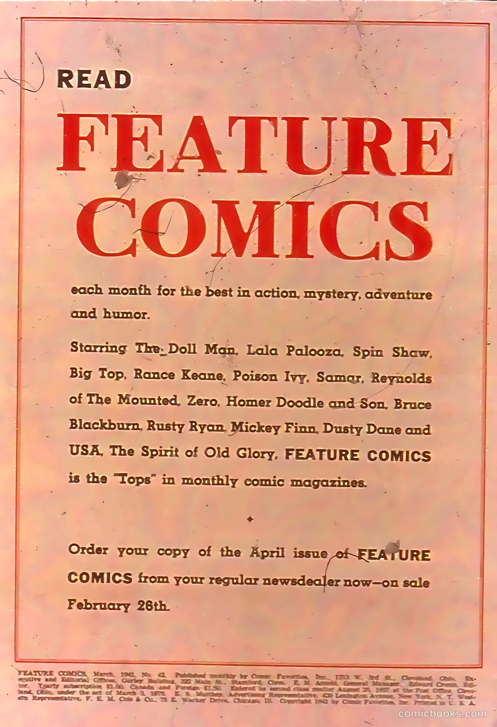 Feature Comics #42 (1941) — page 2 of 68