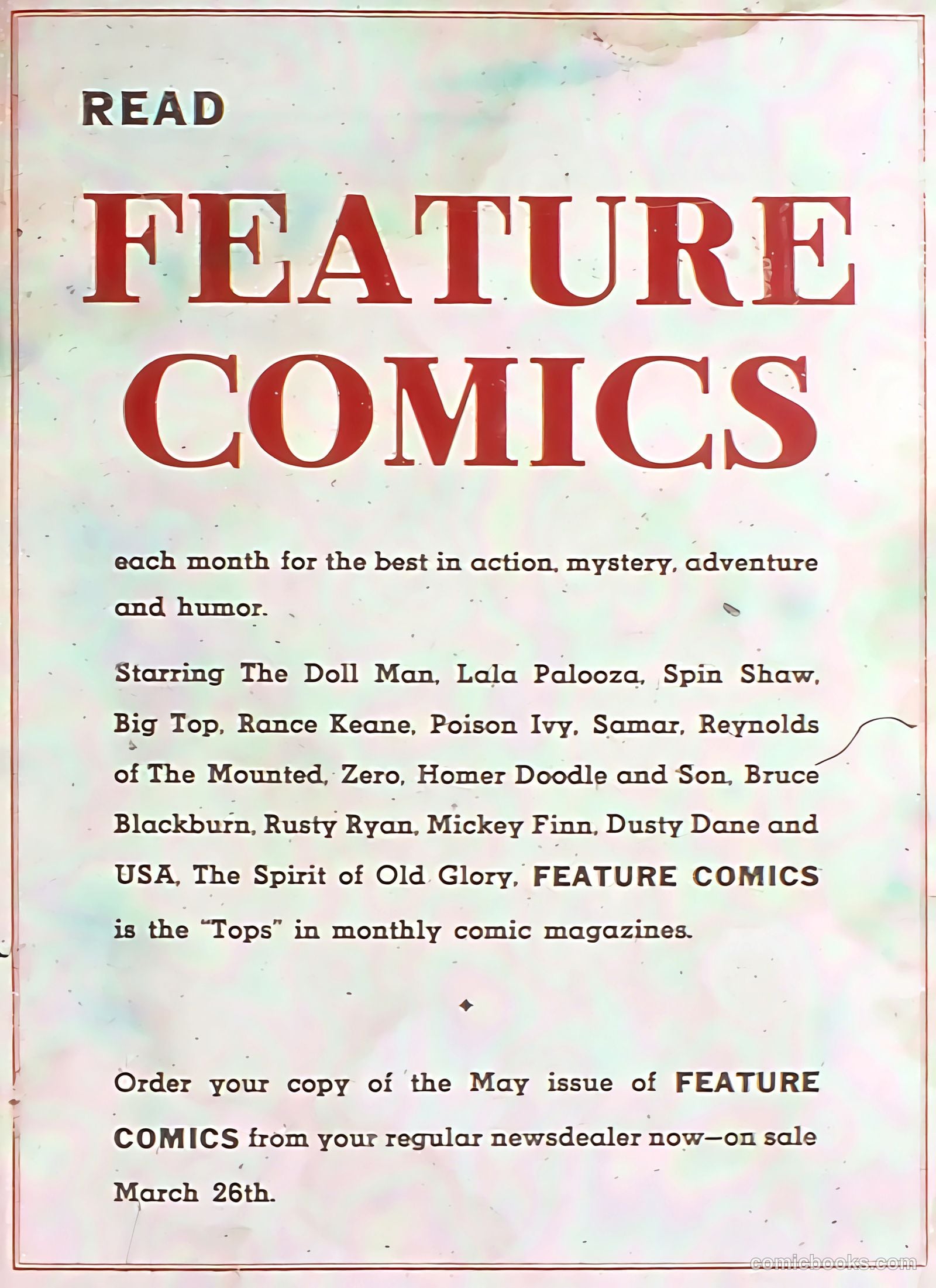 Feature Comics #43 (1941) — page 67 of 68