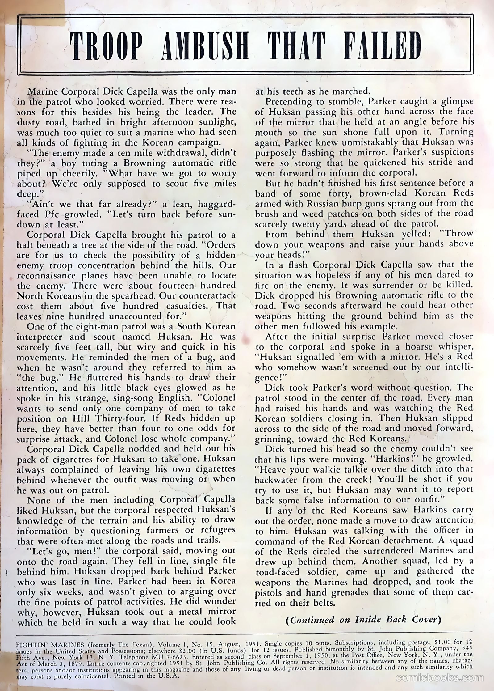Fightin' Marines #1 (1950) — page 2 of 36