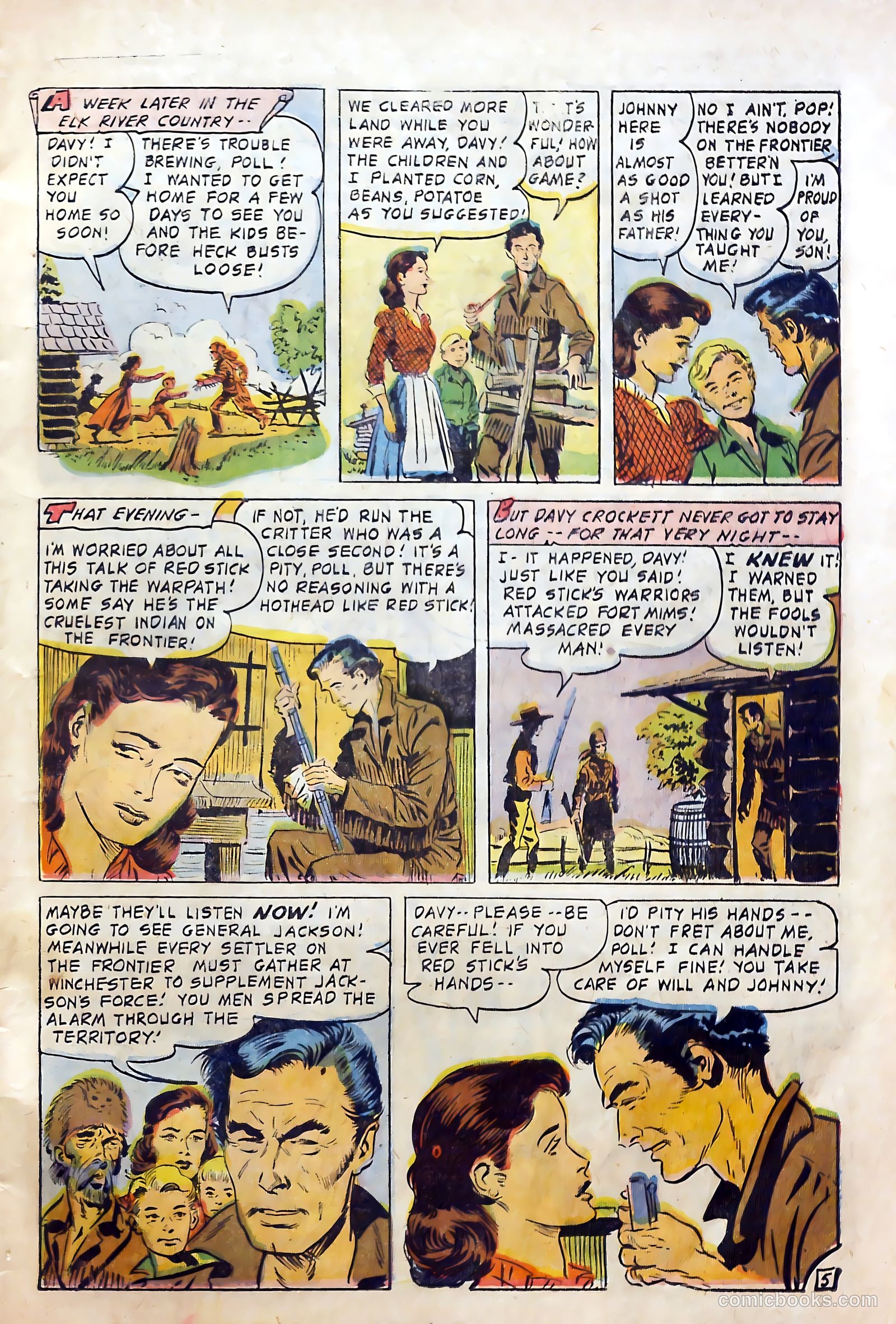 Fighting Davy Crockett #9 (1955) — page 7 of 37