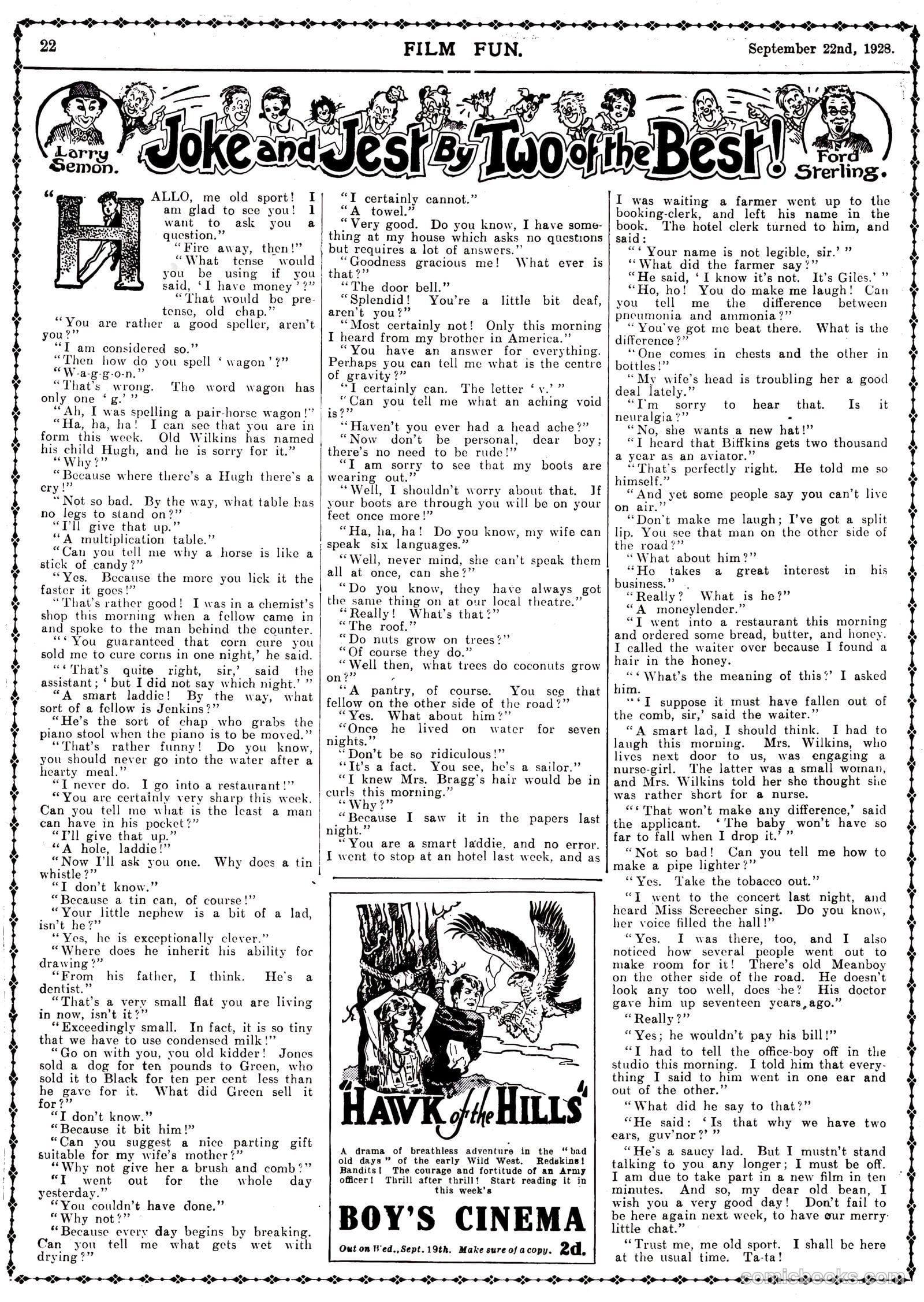 Film Fun #453 (1928) — page 21 of 23