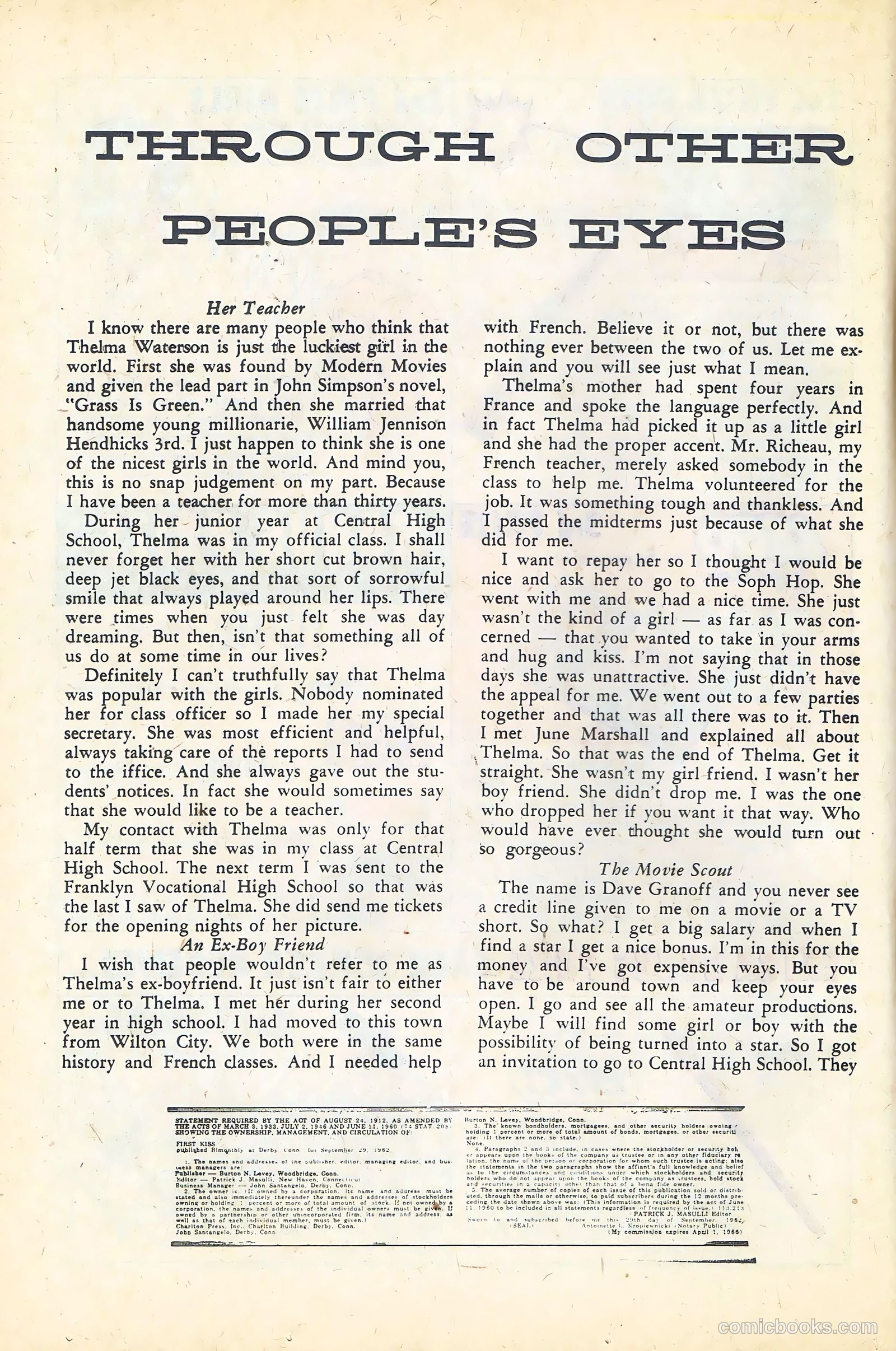 First Kiss #30 (1963) — page 20 of 36