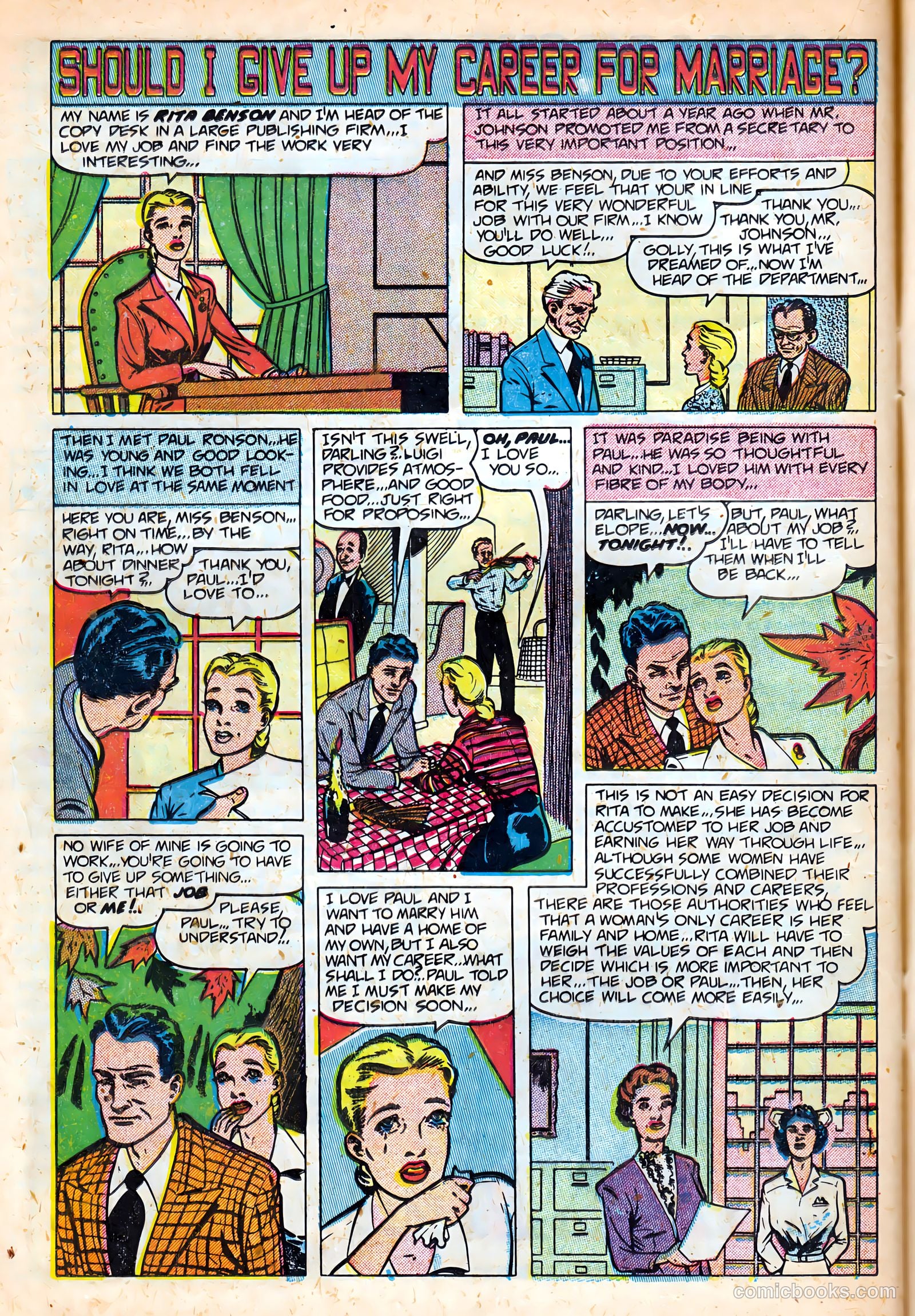 First Love Illustrated #4 (1949) — page 22 of 52