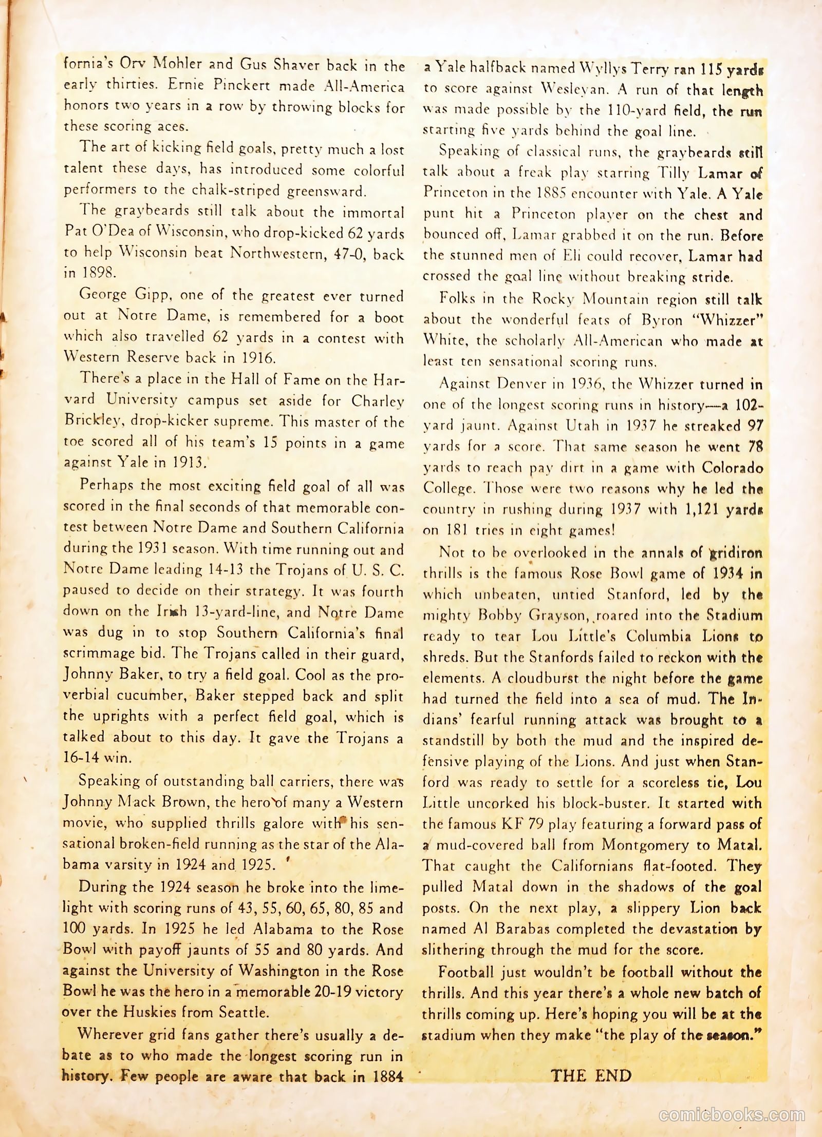 Football Thrills #1 (1951) — page 21 of 36
