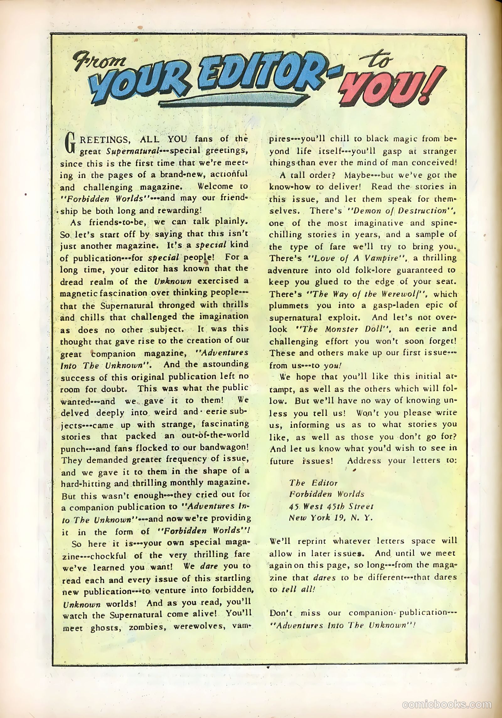 Forbidden Worlds #1 (1951) — page 24 of 52