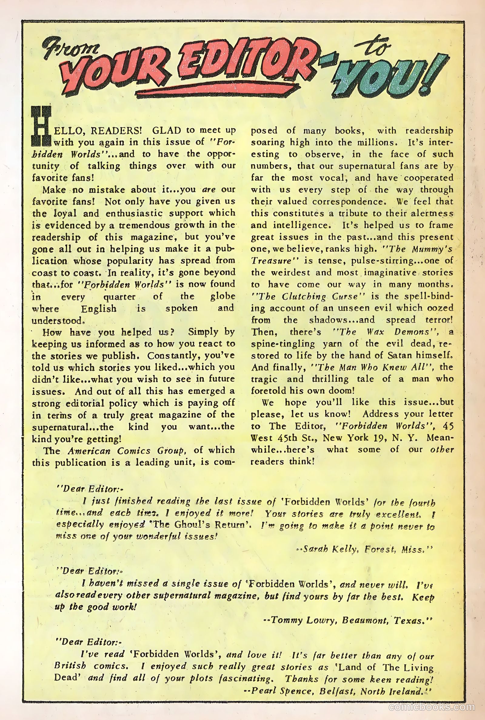Forbidden Worlds #11 (1952) — page 22 of 36