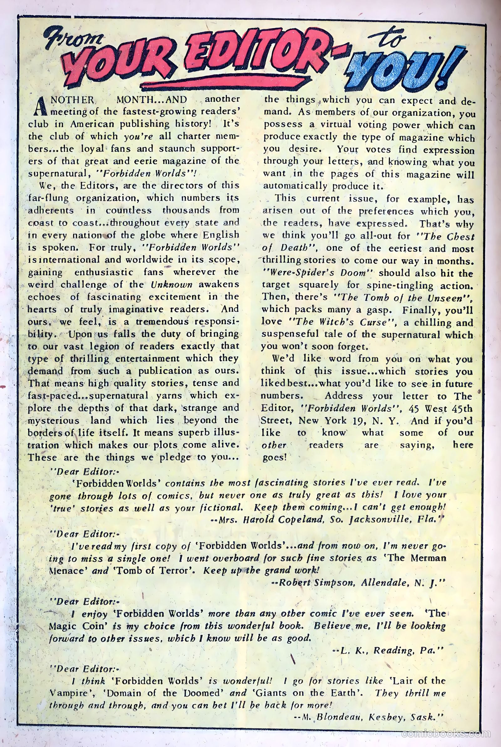 Forbidden Worlds #12 (1952) — page 26 of 36