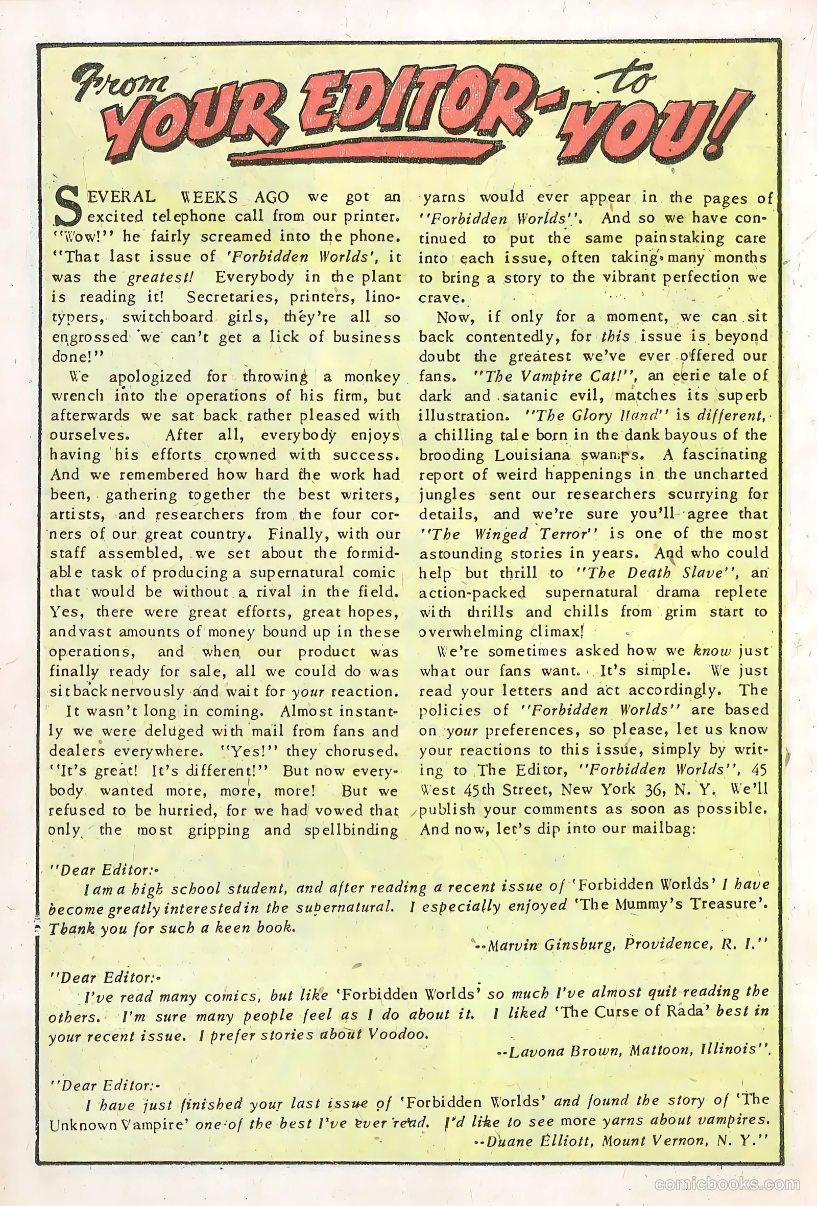 Forbidden Worlds #15 (1953) — page 18 of 36