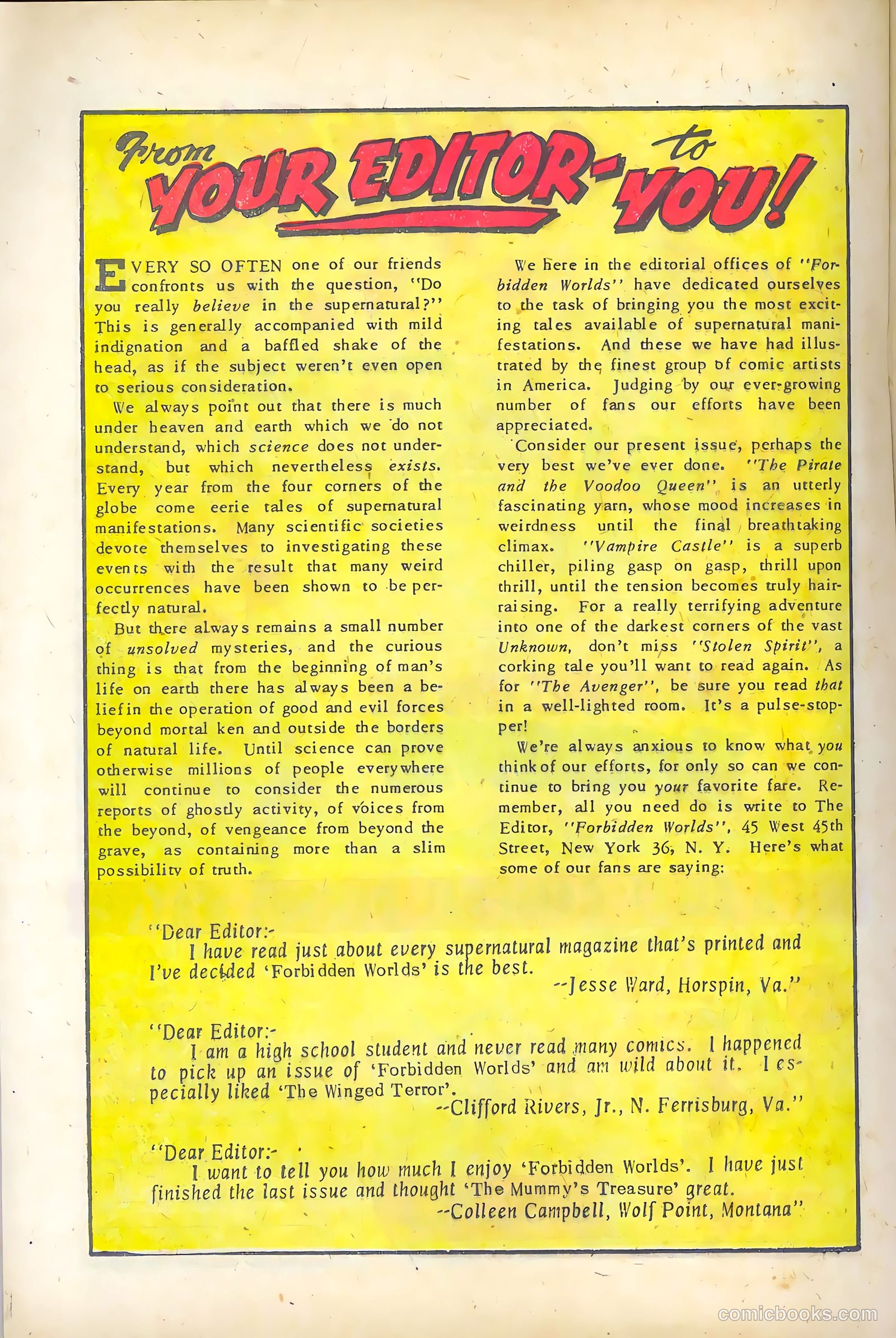 Forbidden Worlds #19 (1953) — page 20 of 36