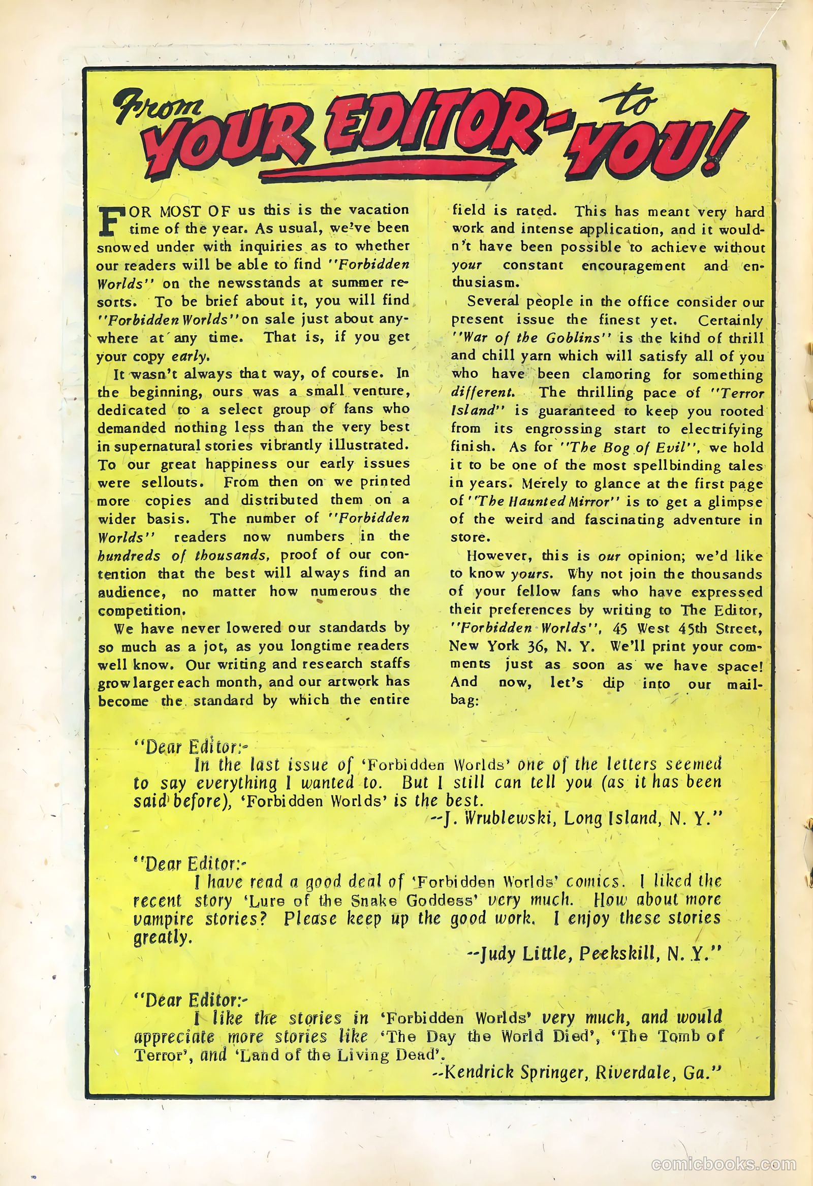 Forbidden Worlds #20 (1953) — page 18 of 35