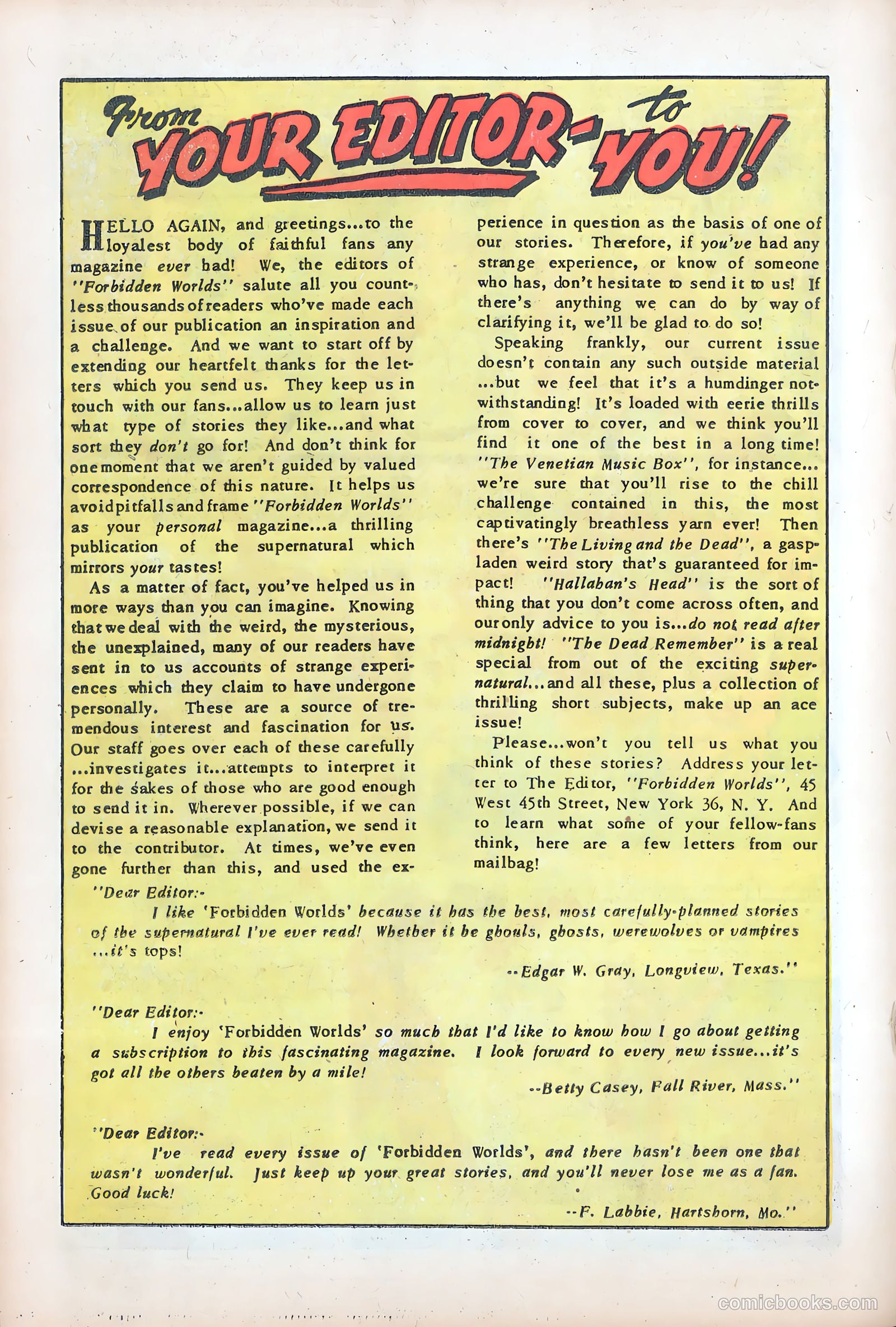 Forbidden Worlds #25 (1954) — page 18 of 36
