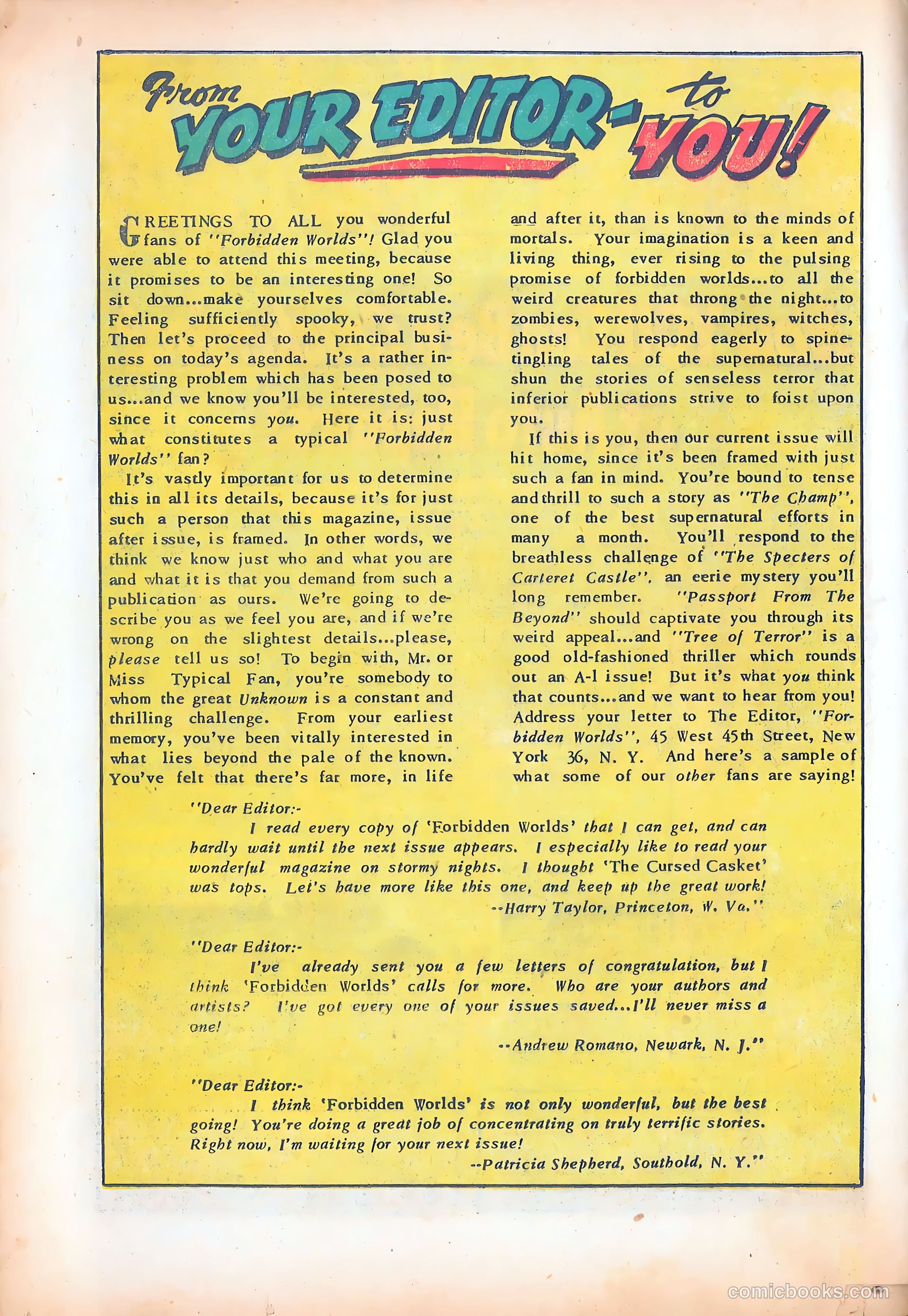 Forbidden Worlds #26 (1954) — page 20 of 36