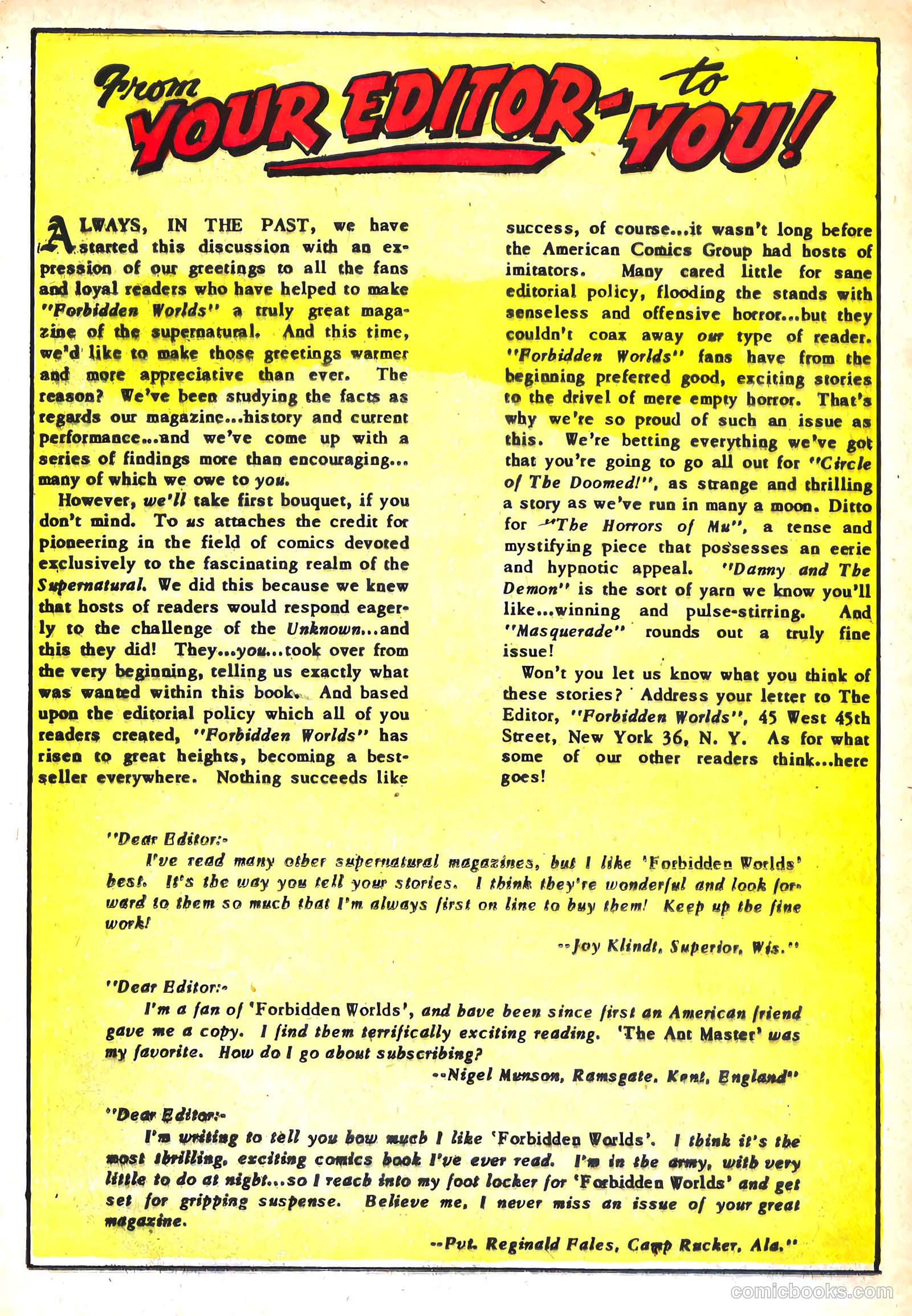 Forbidden Worlds #31 (1954) — page 25 of 33