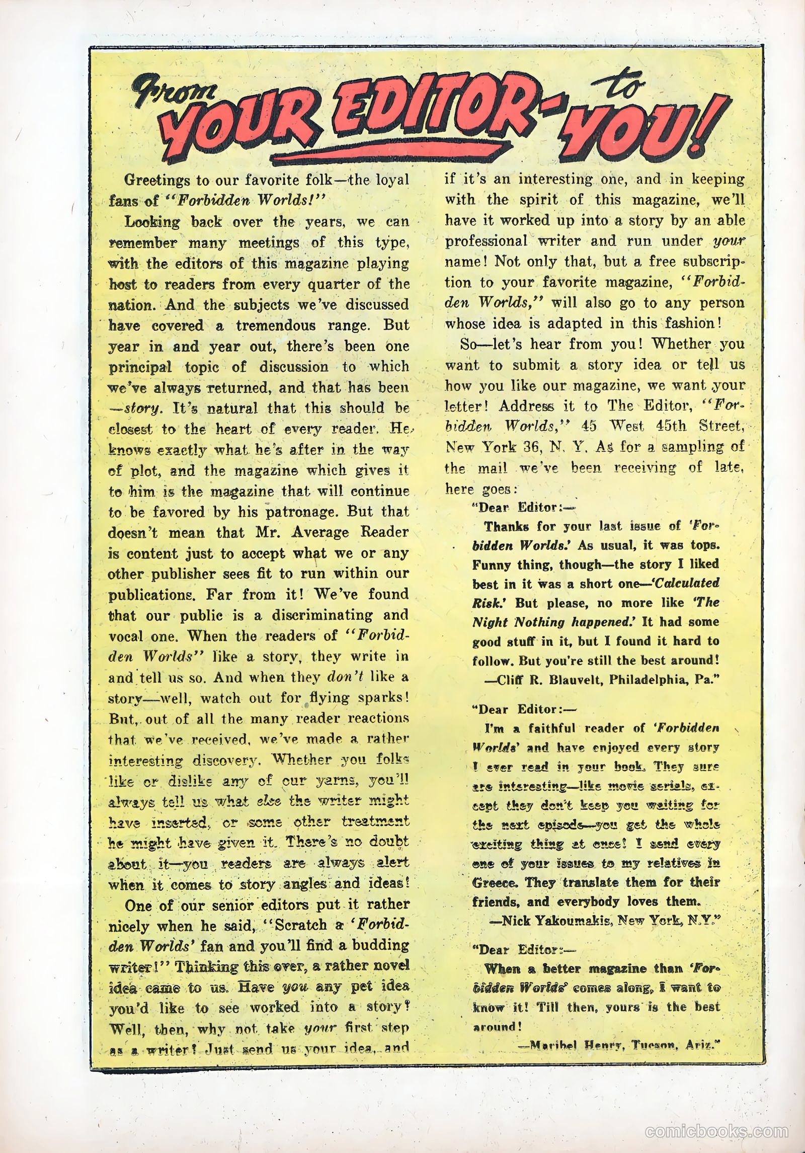 Forbidden Worlds #38 (1955) — page 22 of 36