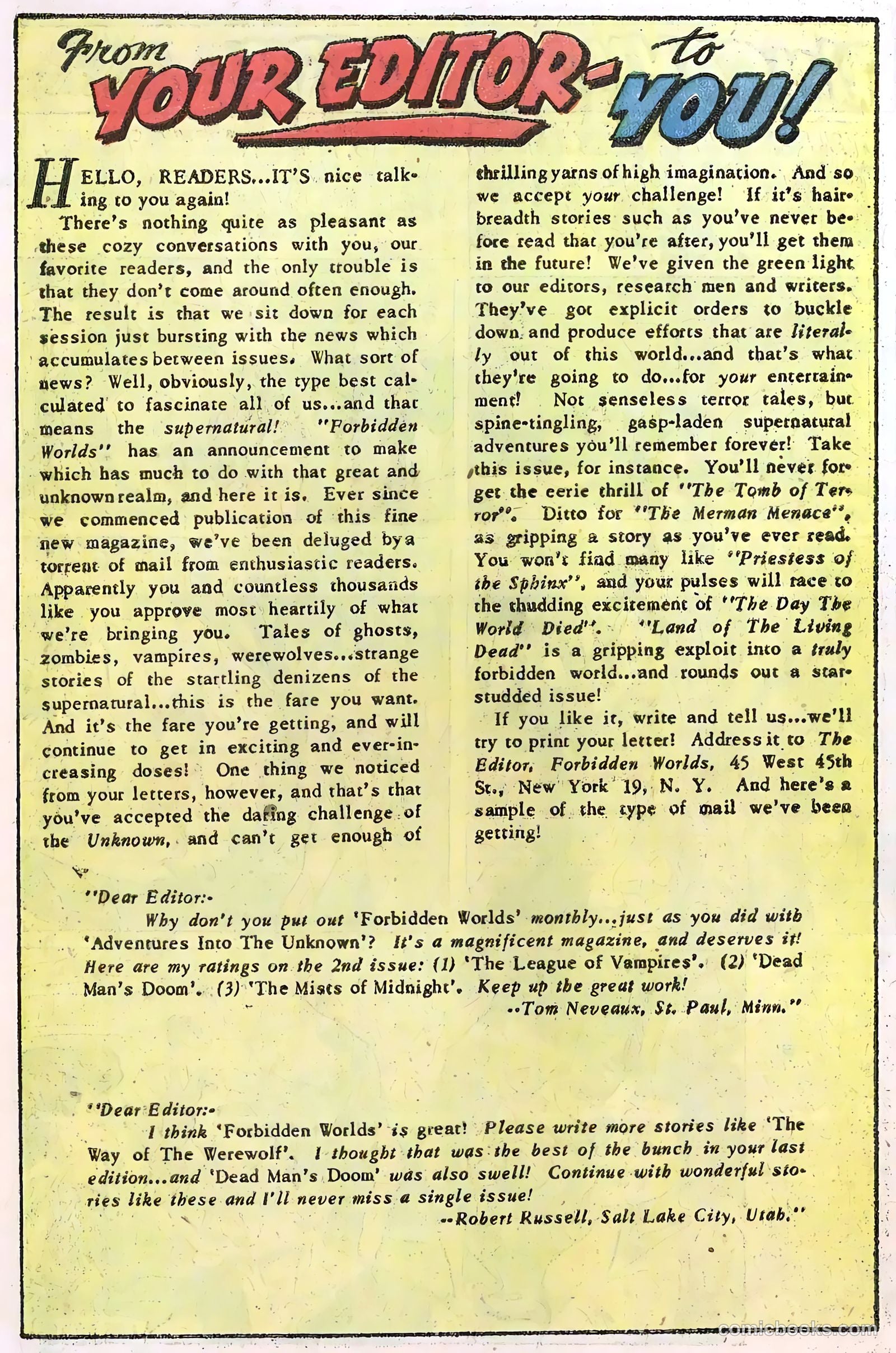 Forbidden Worlds #5 (1952) — page 32 of 52