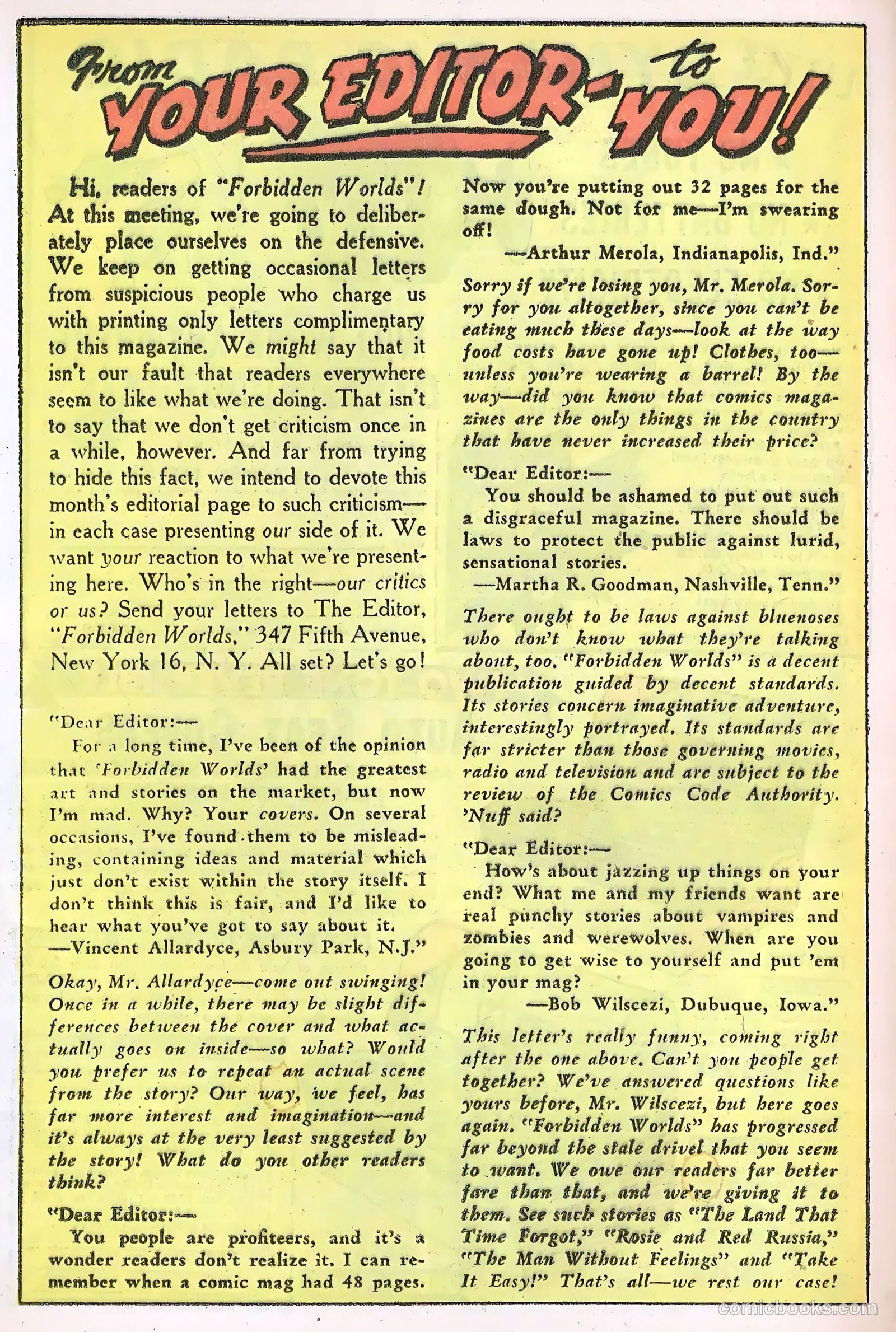 Forbidden Worlds #54 (1957) — page 22 of 36