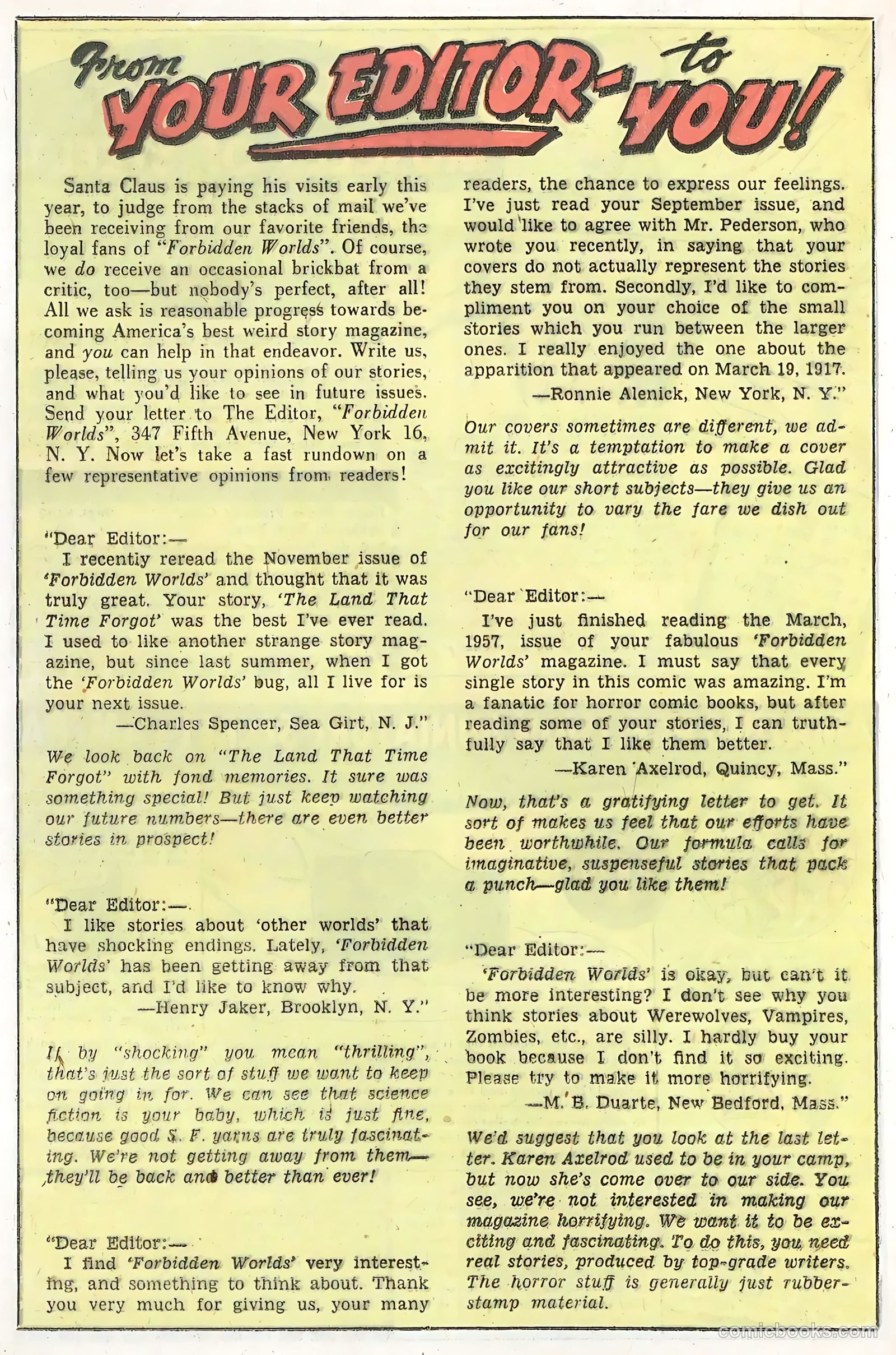 Forbidden Worlds #62 (1958) — page 18 of 36