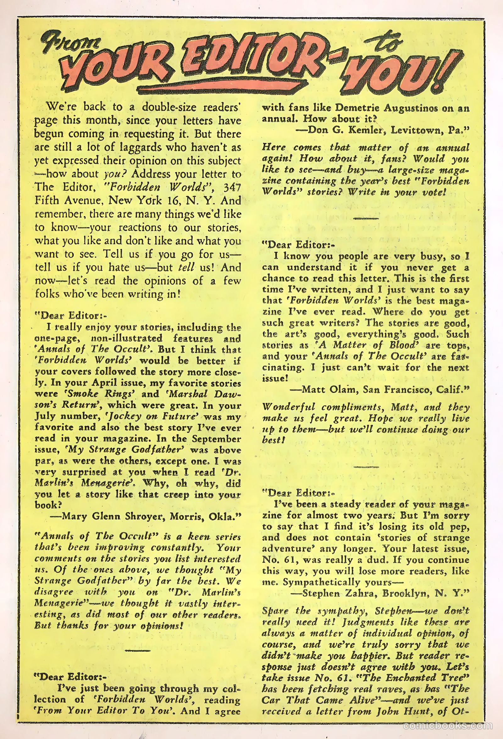Forbidden Worlds #65 (1958) — page 21 of 36