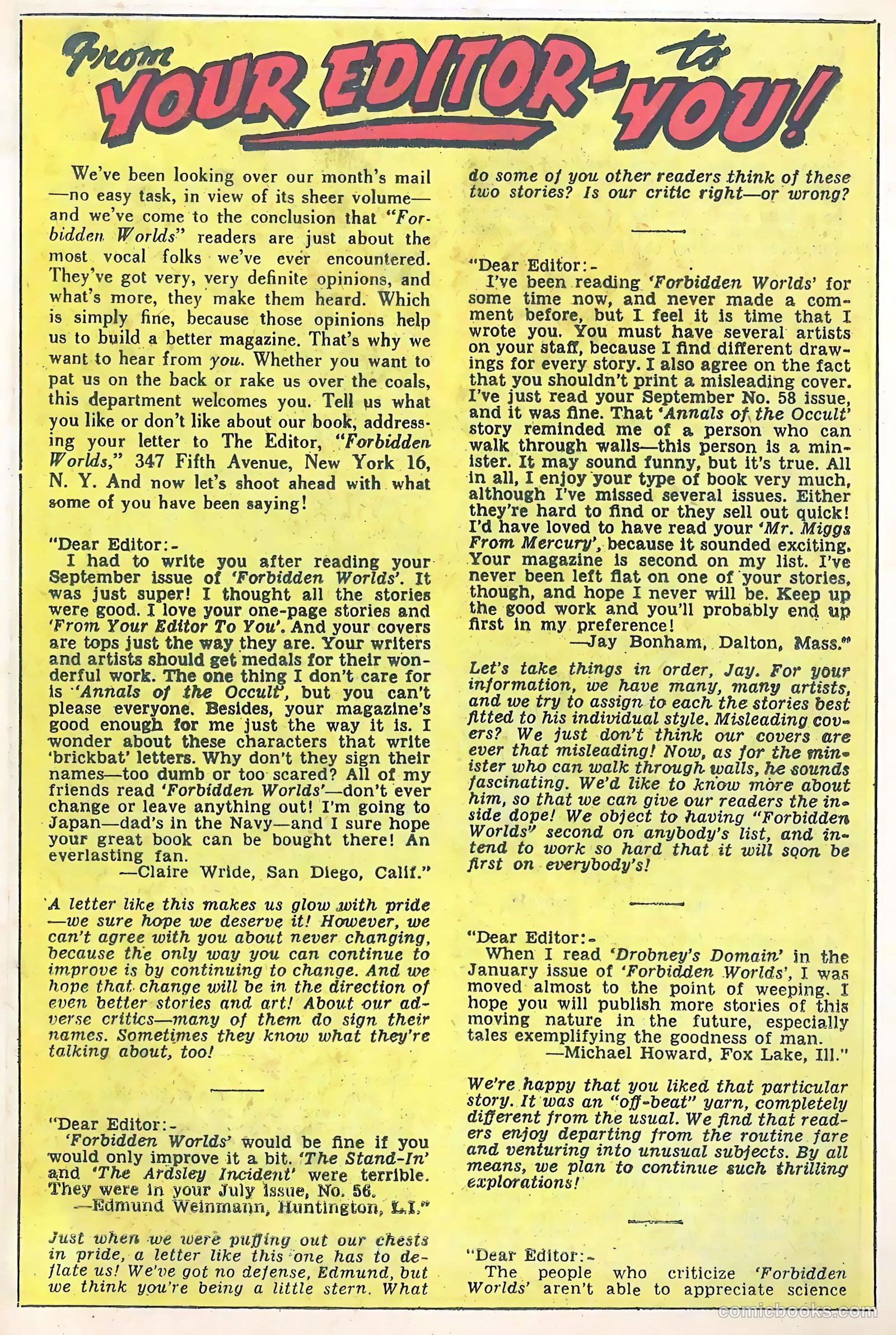 Forbidden Worlds #66 (1958) — page 23 of 36
