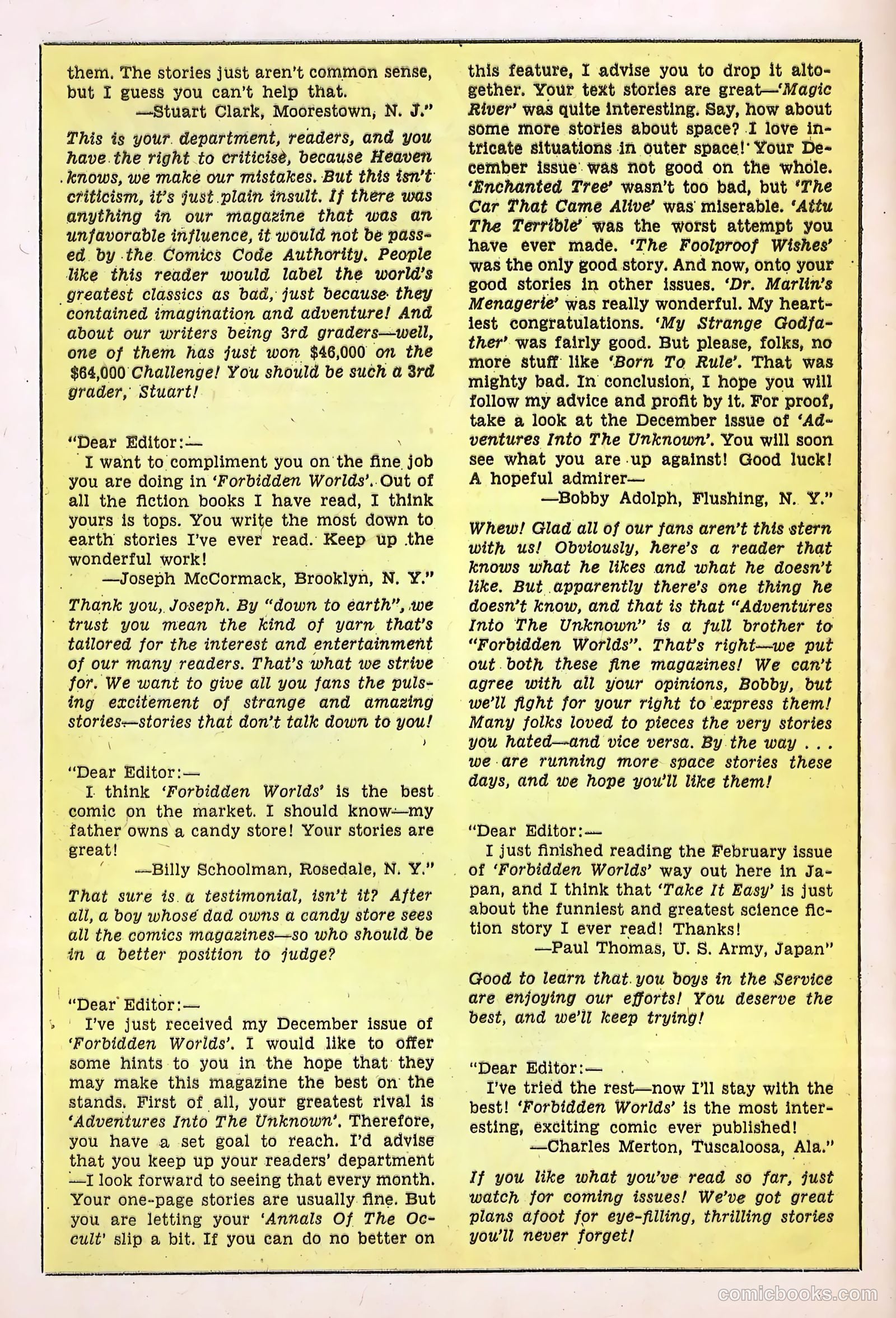 Forbidden Worlds #67 (1958) — page 30 of 36
