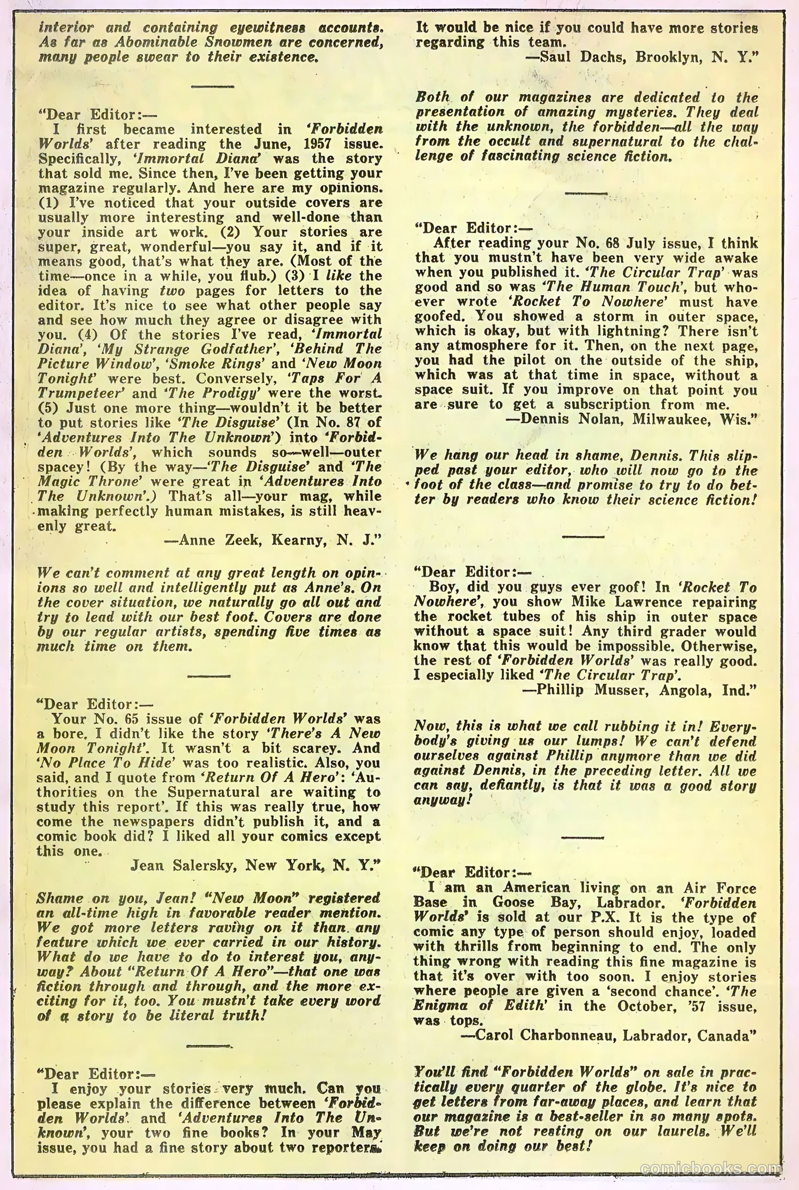 Forbidden Worlds #71 (1958) — page 18 of 36