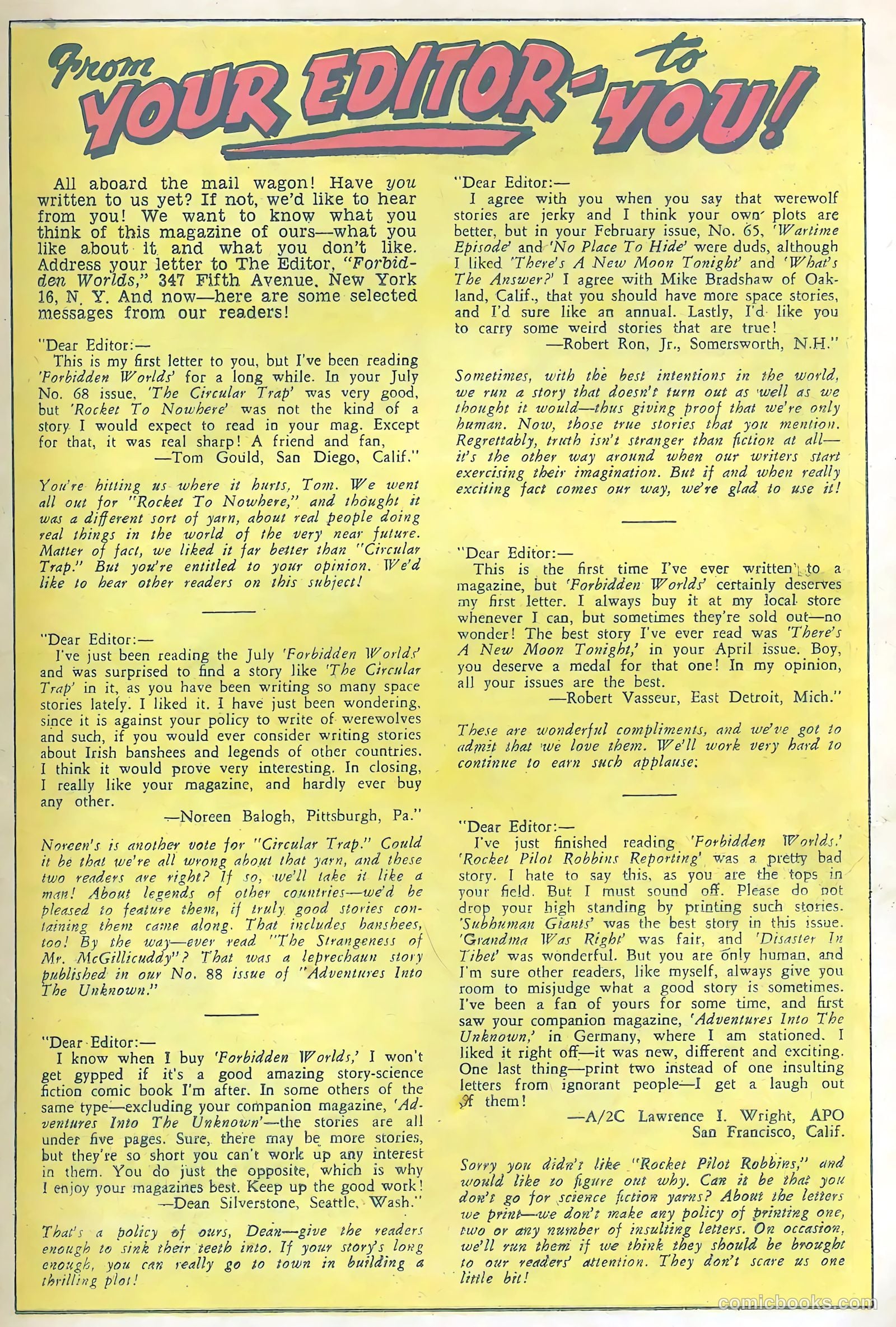 Forbidden Worlds #72 (1958) — page 23 of 36