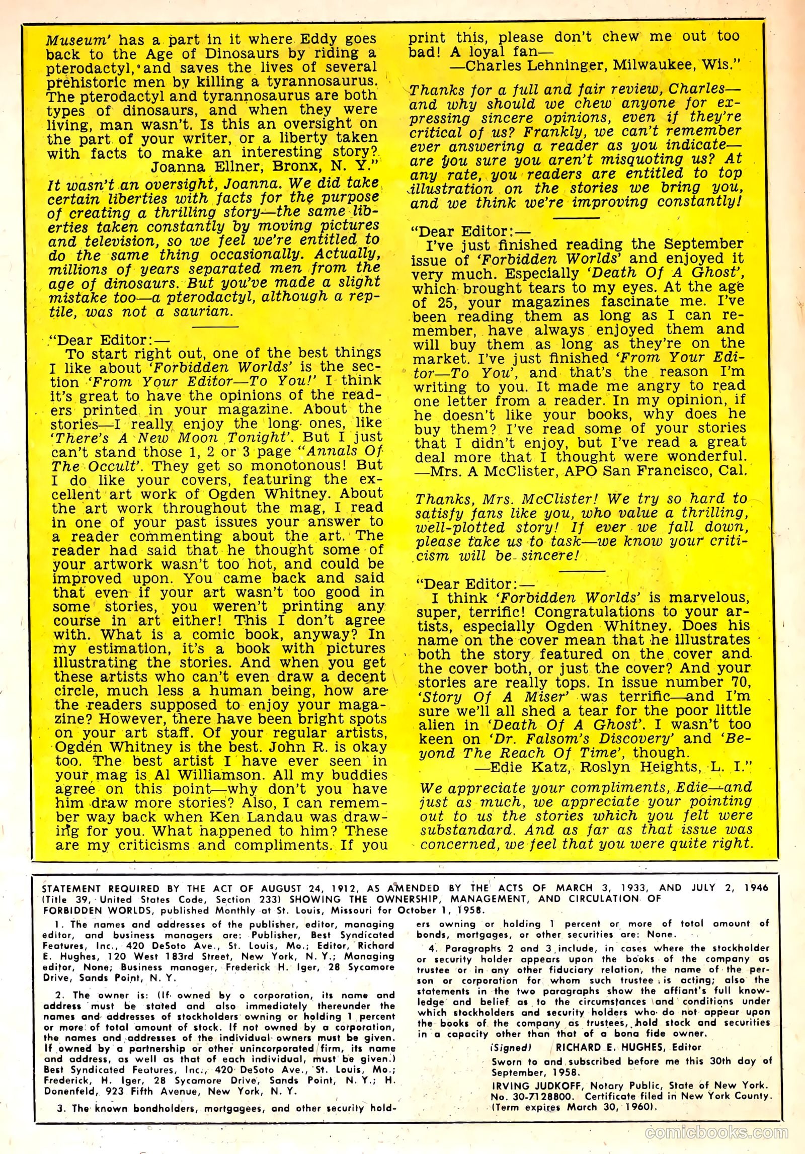Forbidden Worlds #76 (1959) — page 18 of 36