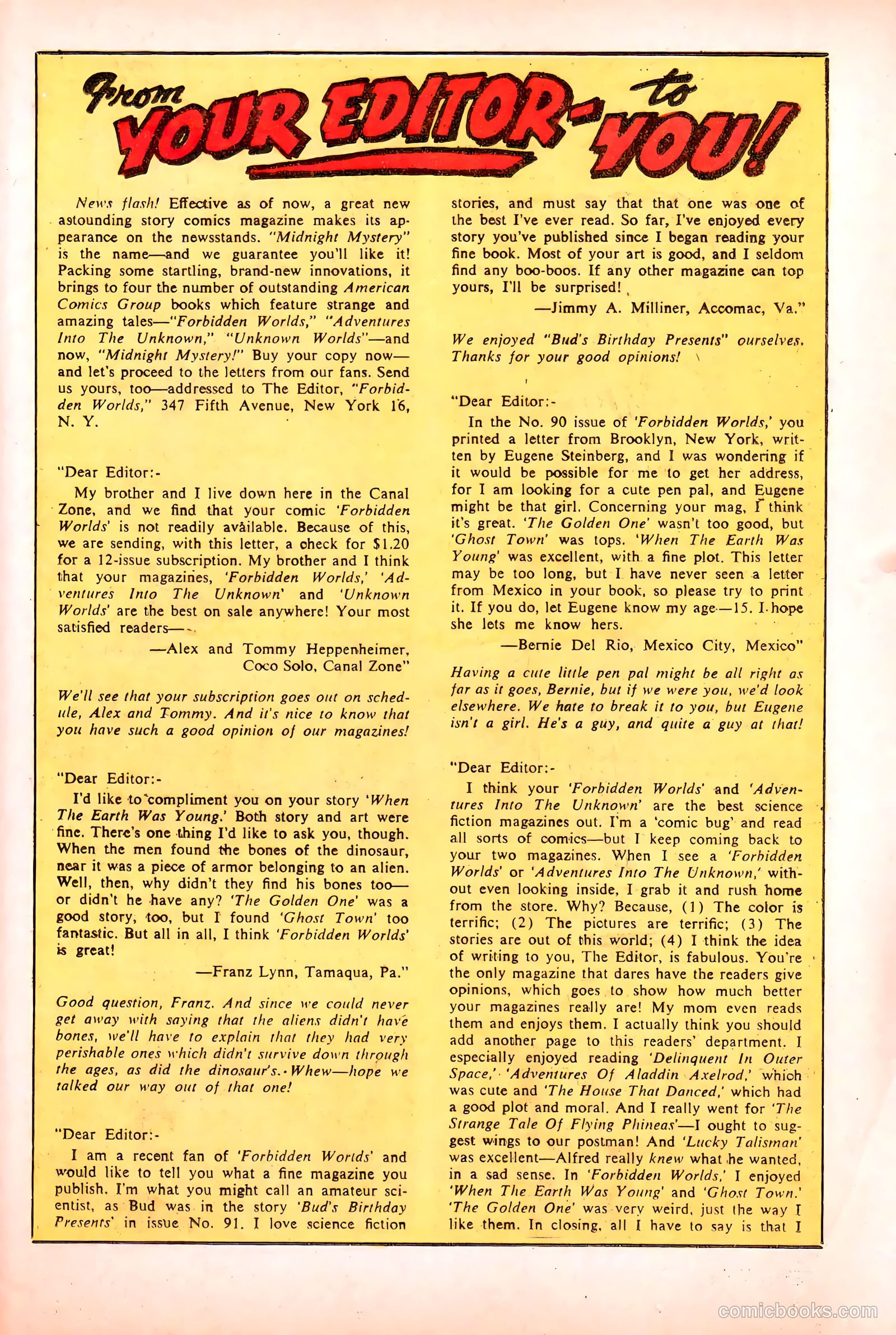 Forbidden Worlds #93 (1961) — page 25 of 36