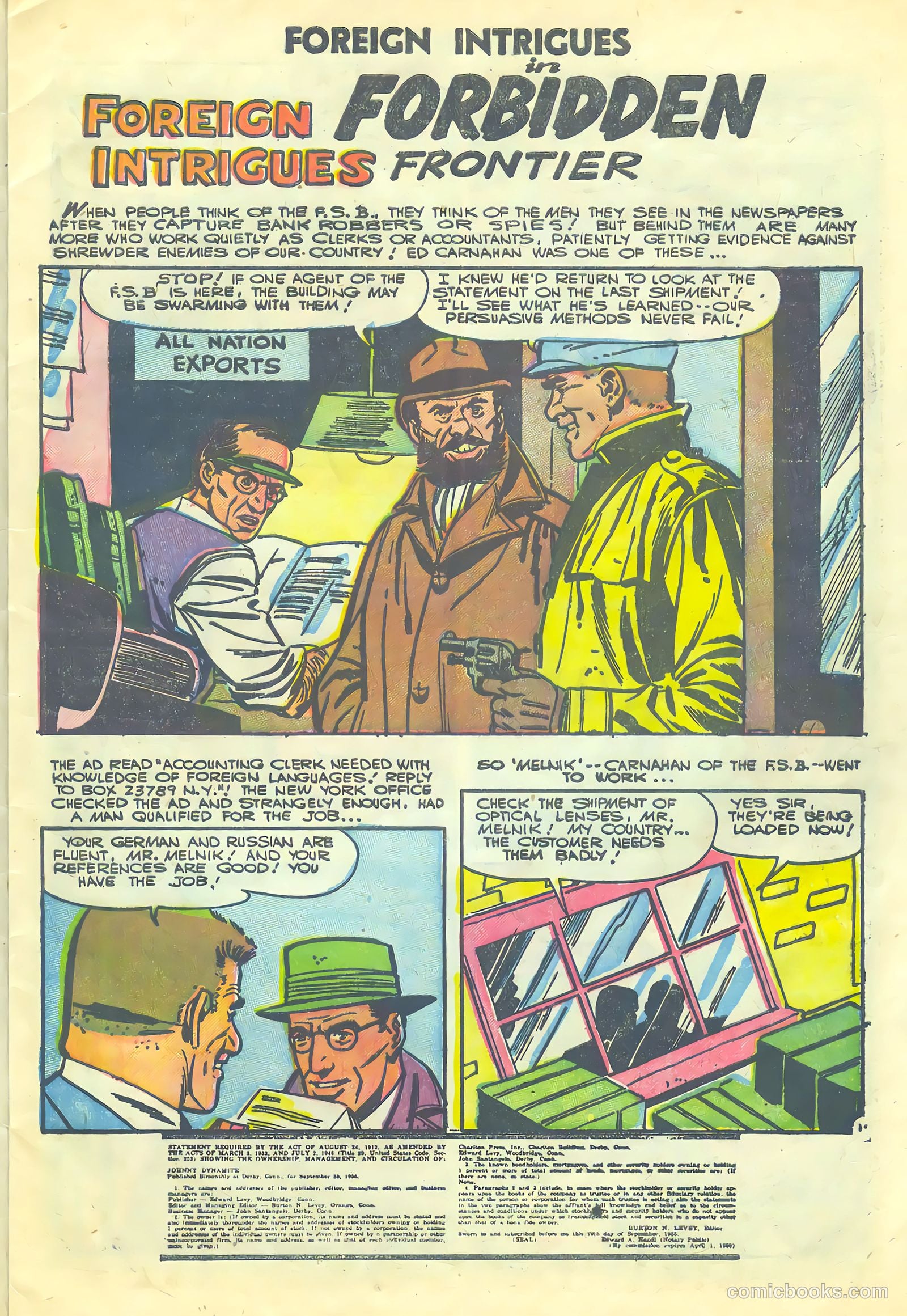 Foreign Intrigues #15 (1956) — page 9 of 36