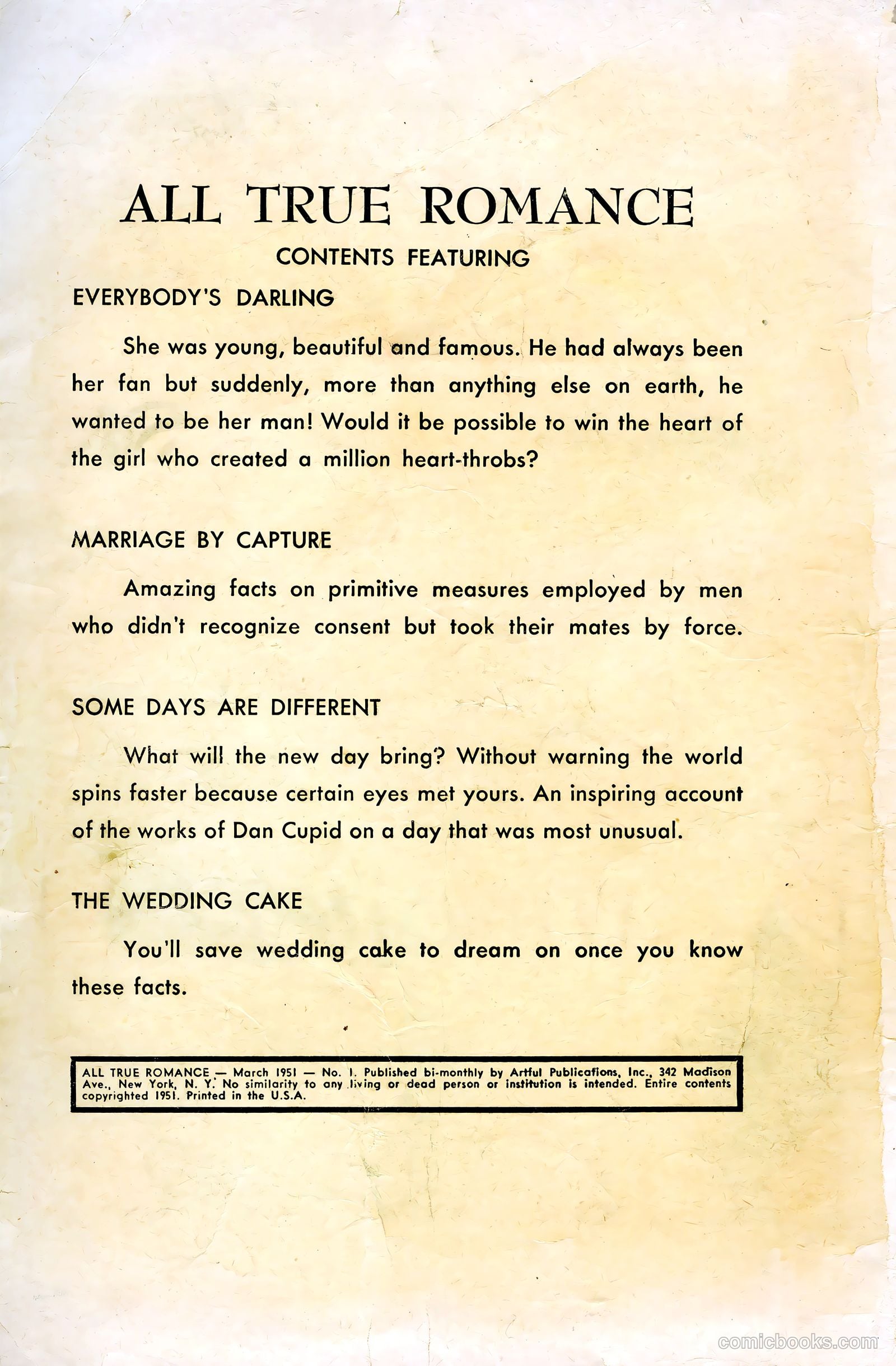 All True Romance #1 (1951) — page 2 of 36