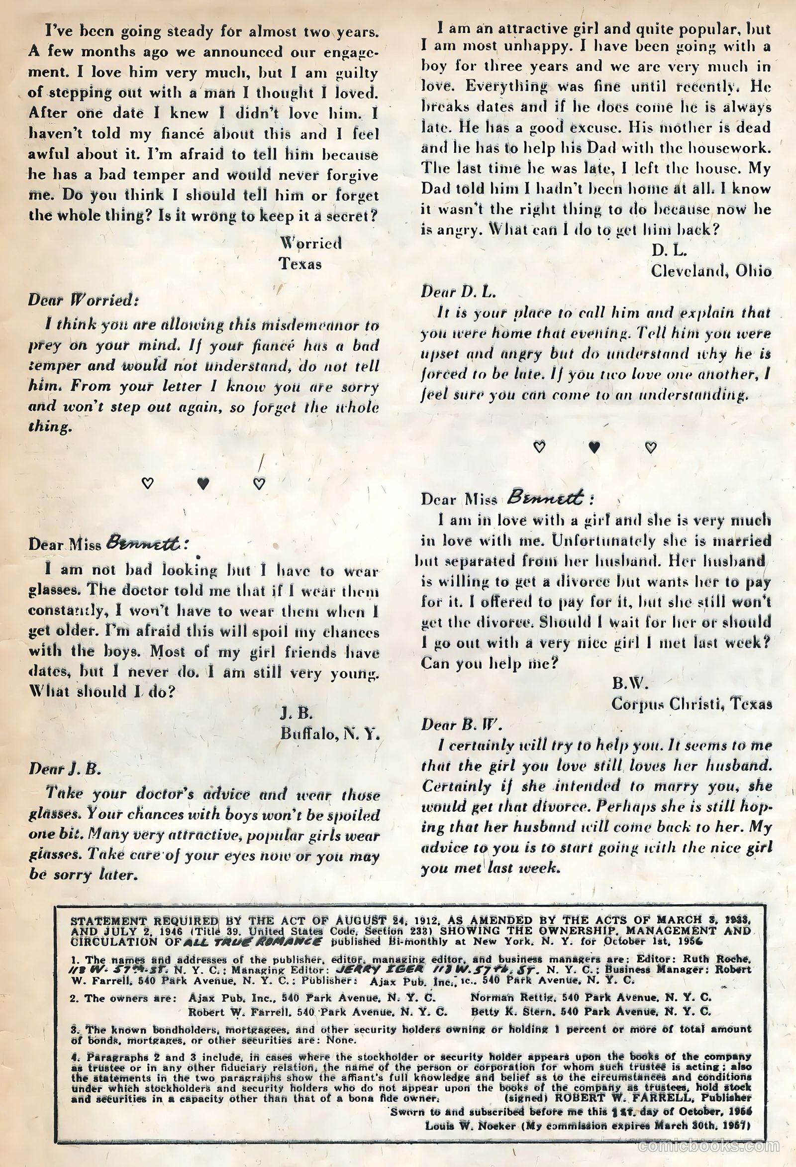 All True Romance #30 (1957) — page 27 of 36