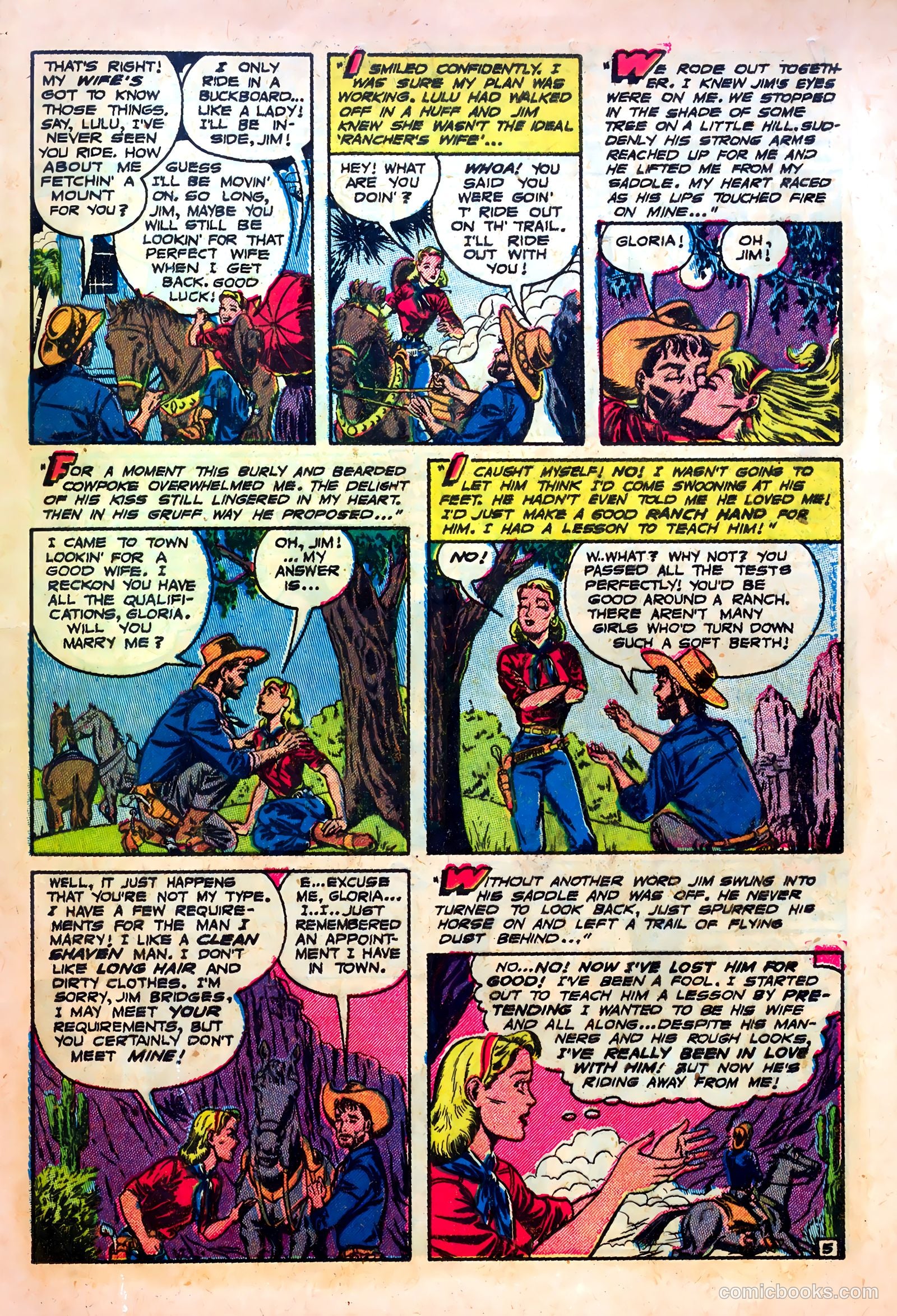 Frontier Romances #1 (1949) — page 21 of 36