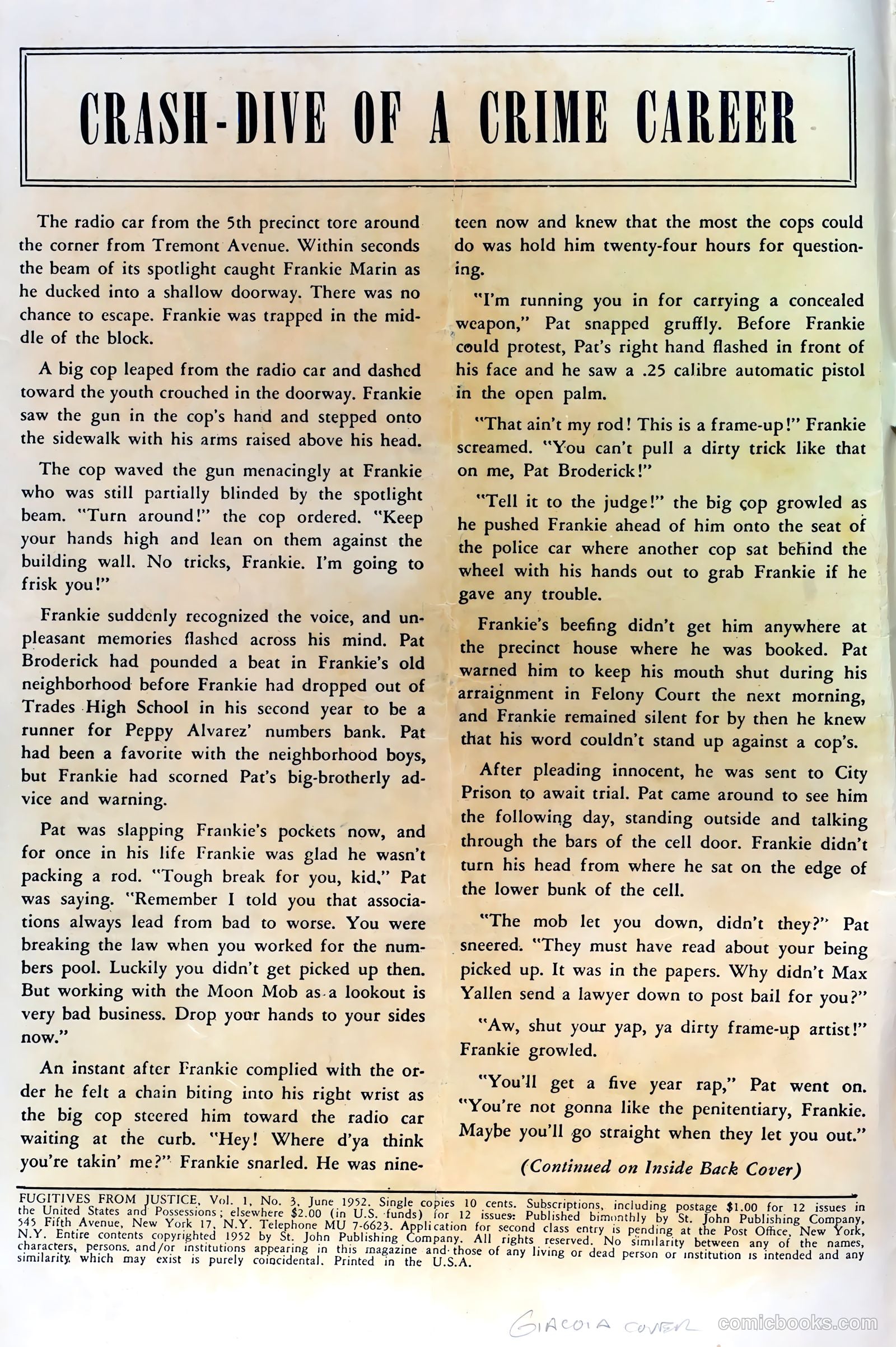 Fugitives from Justice #3 (1952) — page 2 of 36
