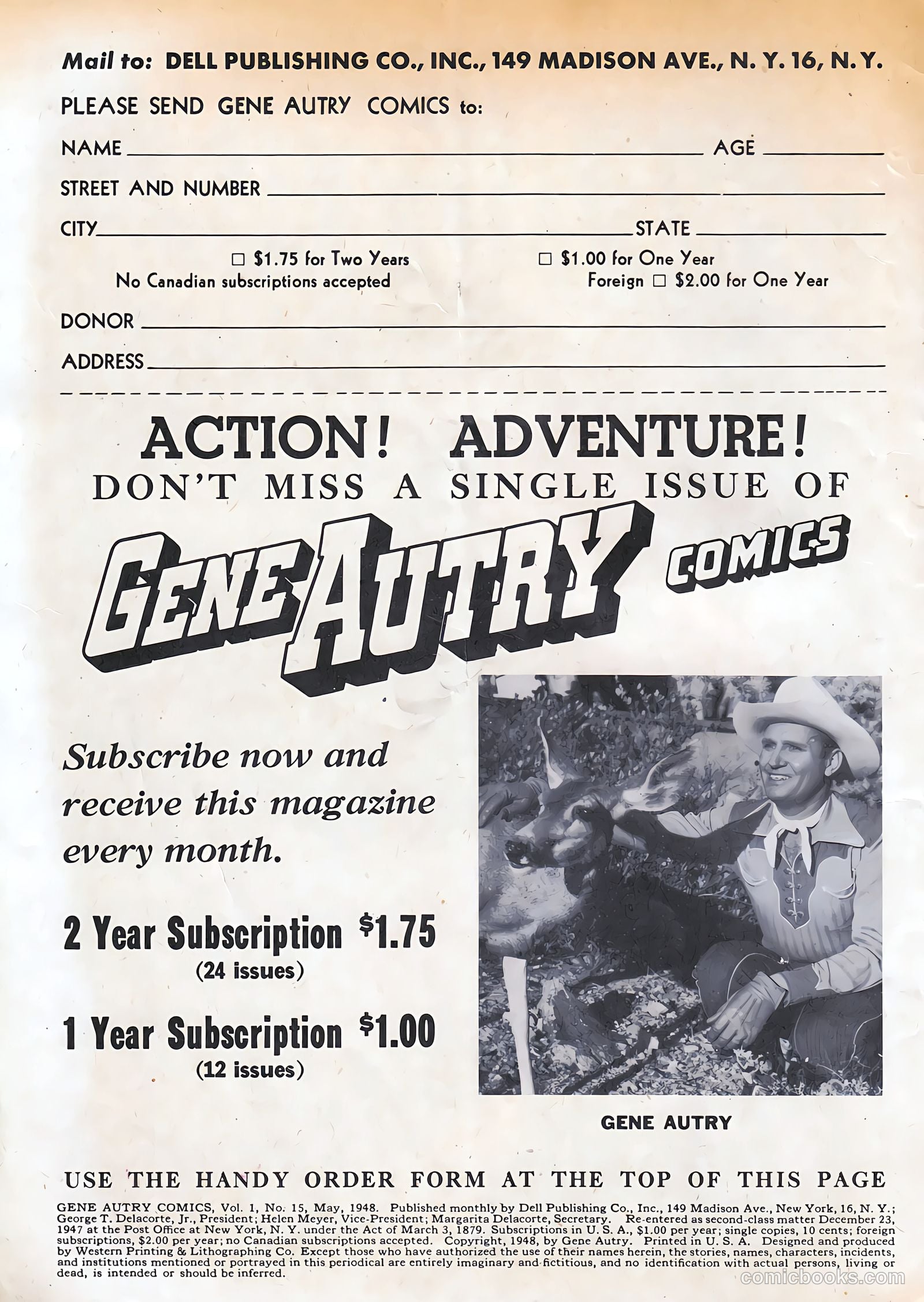 Gene Autry Comics #15 (1948) — page 2 of 36