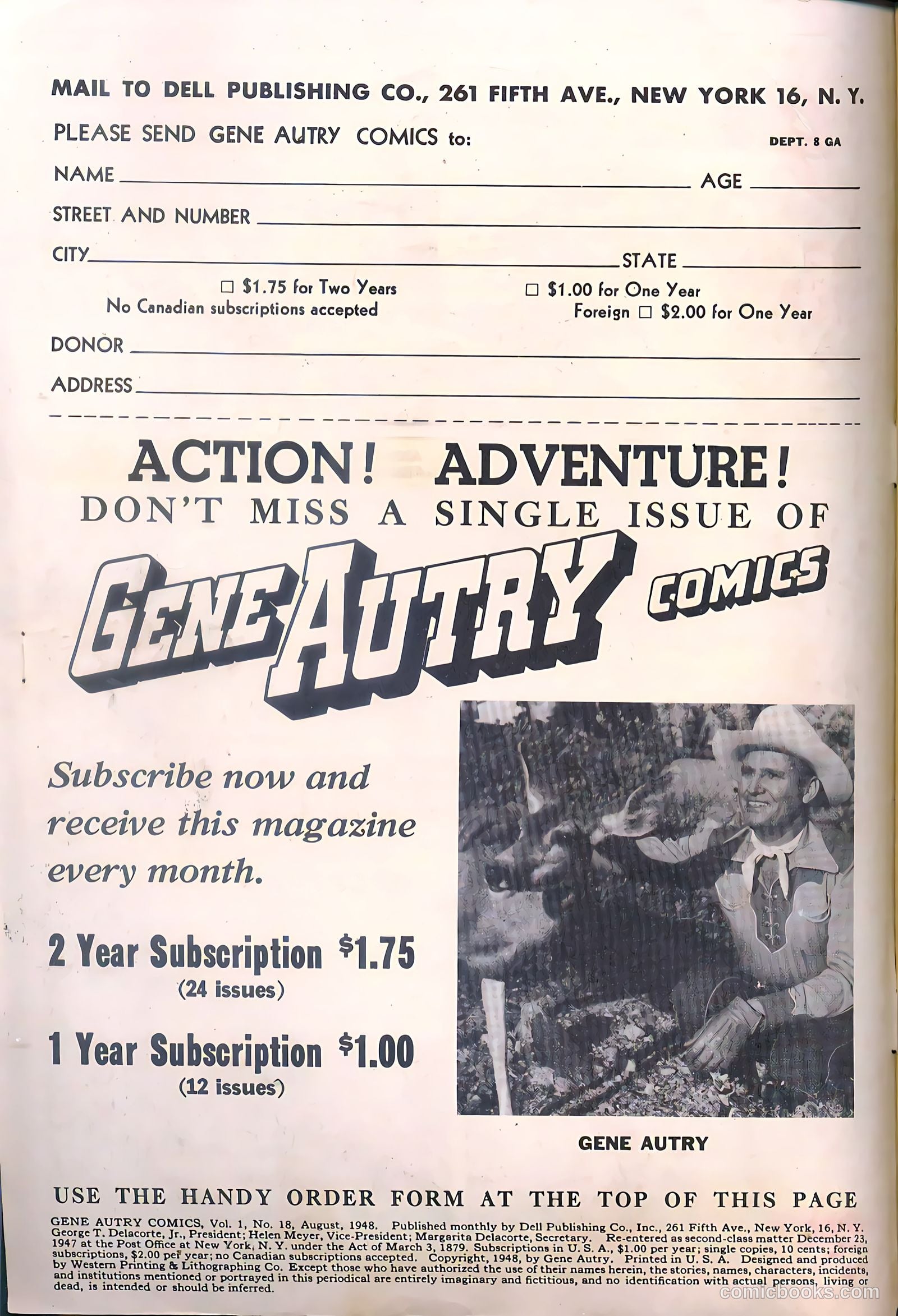 Gene Autry Comics #18 (1948) — page 2 of 36