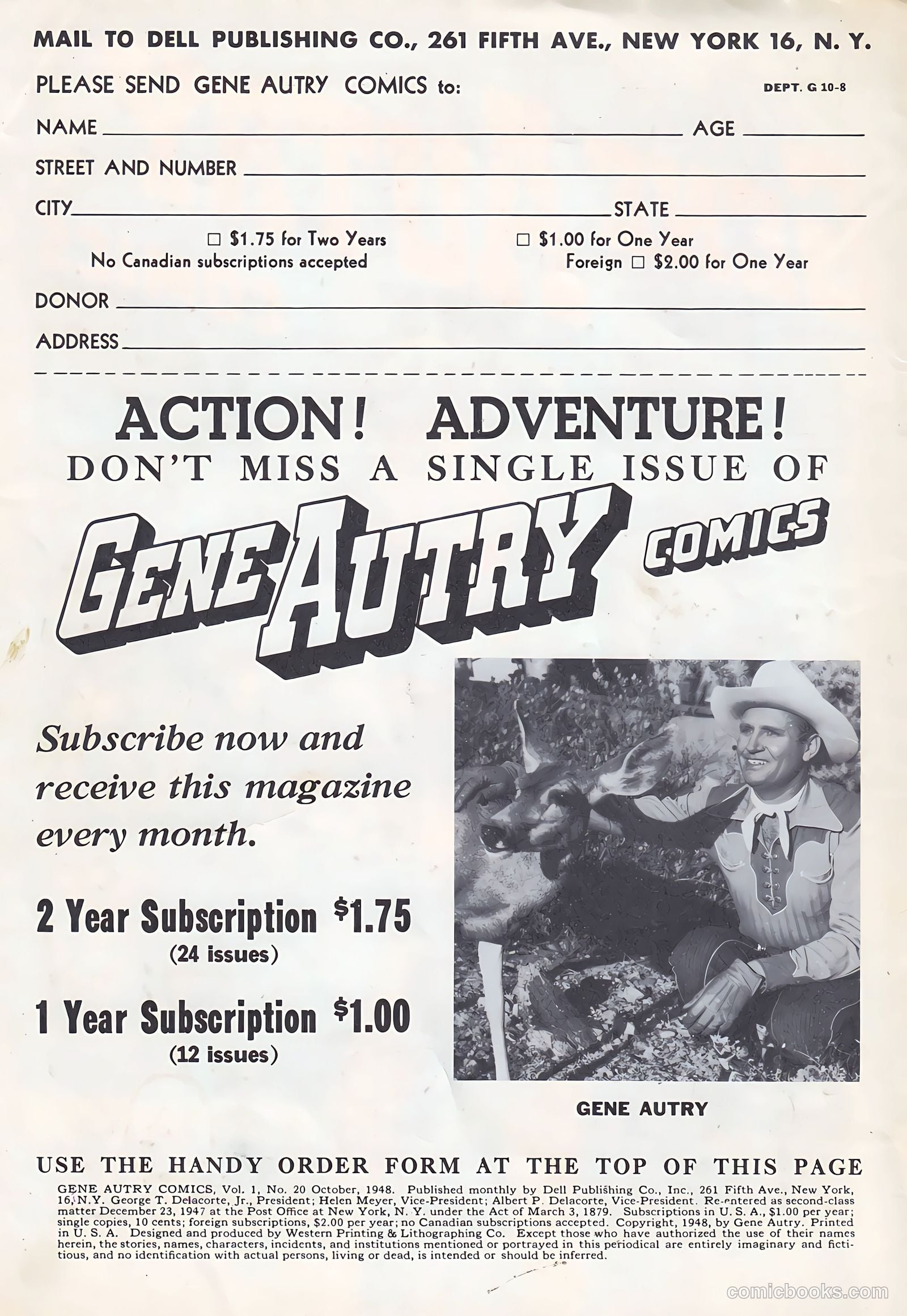 Gene Autry Comics #20 (1948) — page 2 of 36