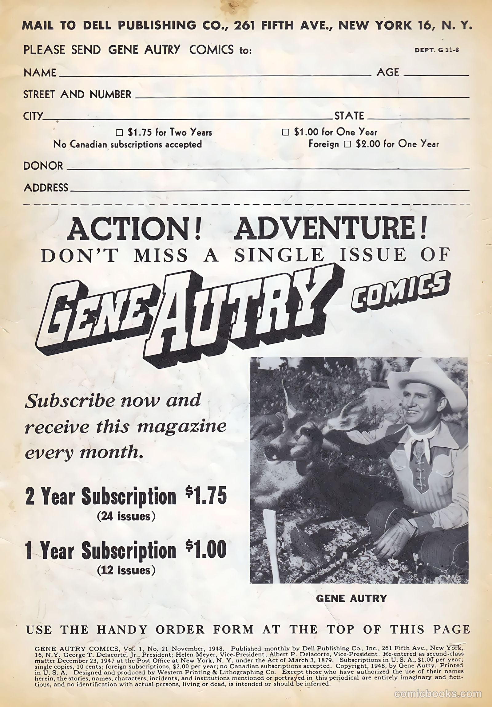 Gene Autry Comics #21 (1948) — page 2 of 36