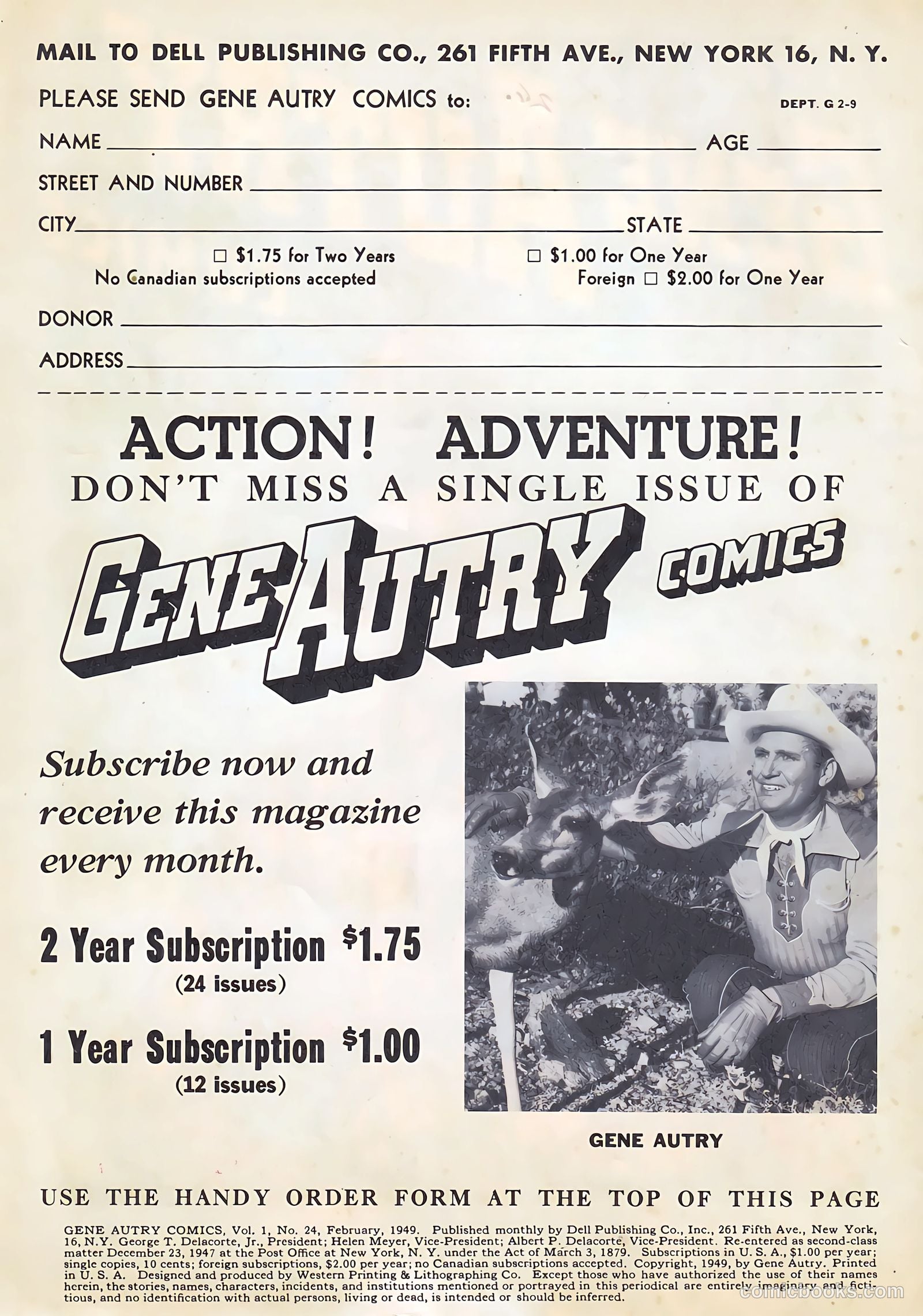 Gene Autry Comics #24 (1949) — page 2 of 36