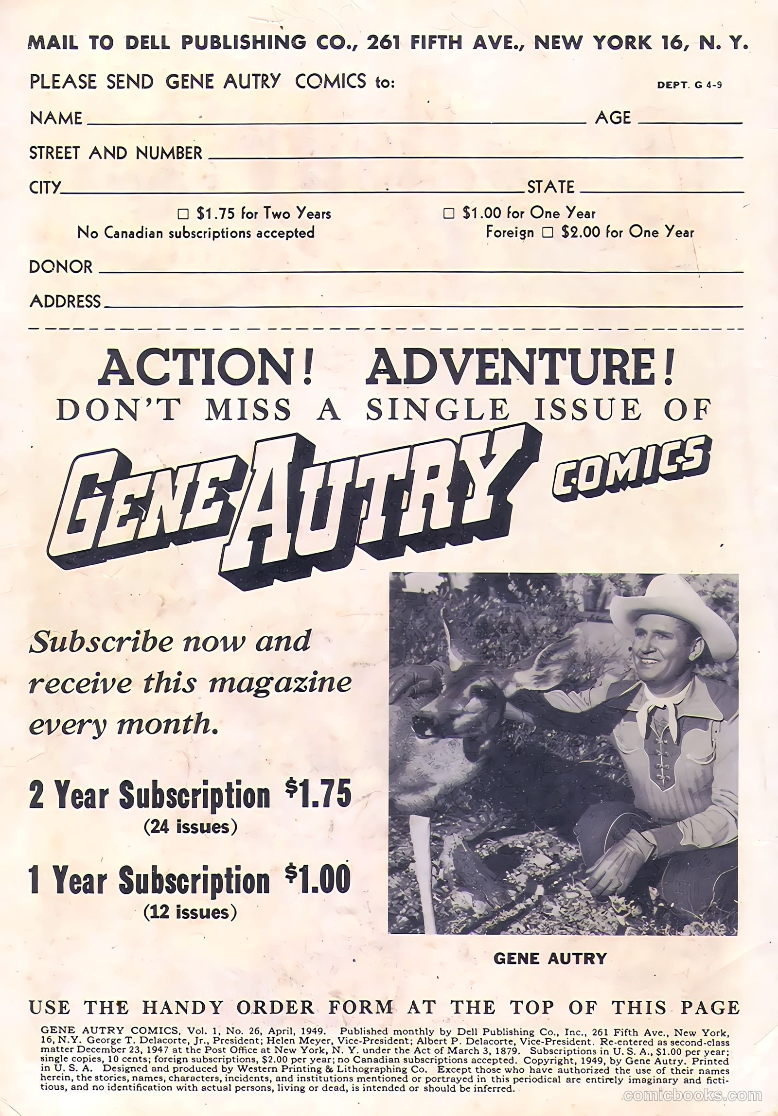 Gene Autry Comics #26 (1949) — page 2 of 36