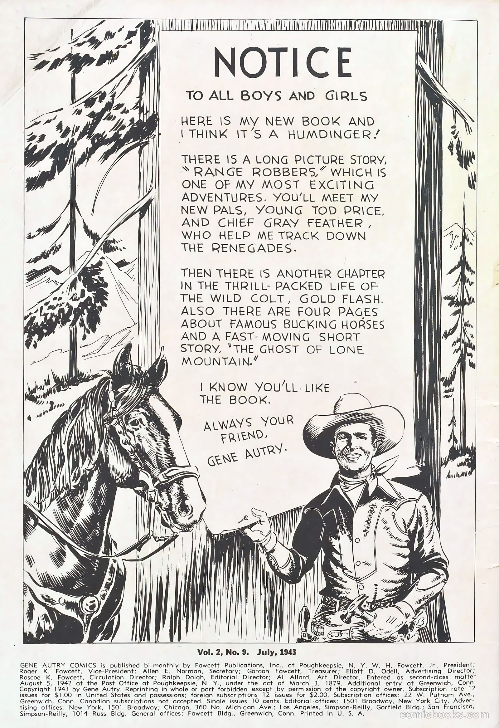 Gene Autry Comics #9 (1943) — page 2 of 68