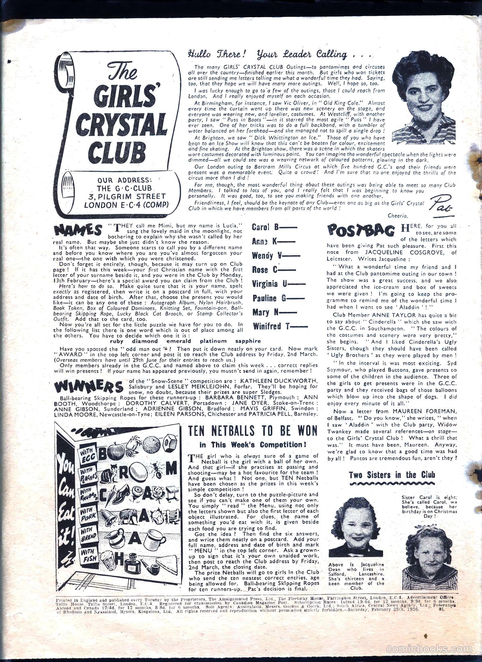 Girls' Crystal #1062 (1956) — page 18 of 20