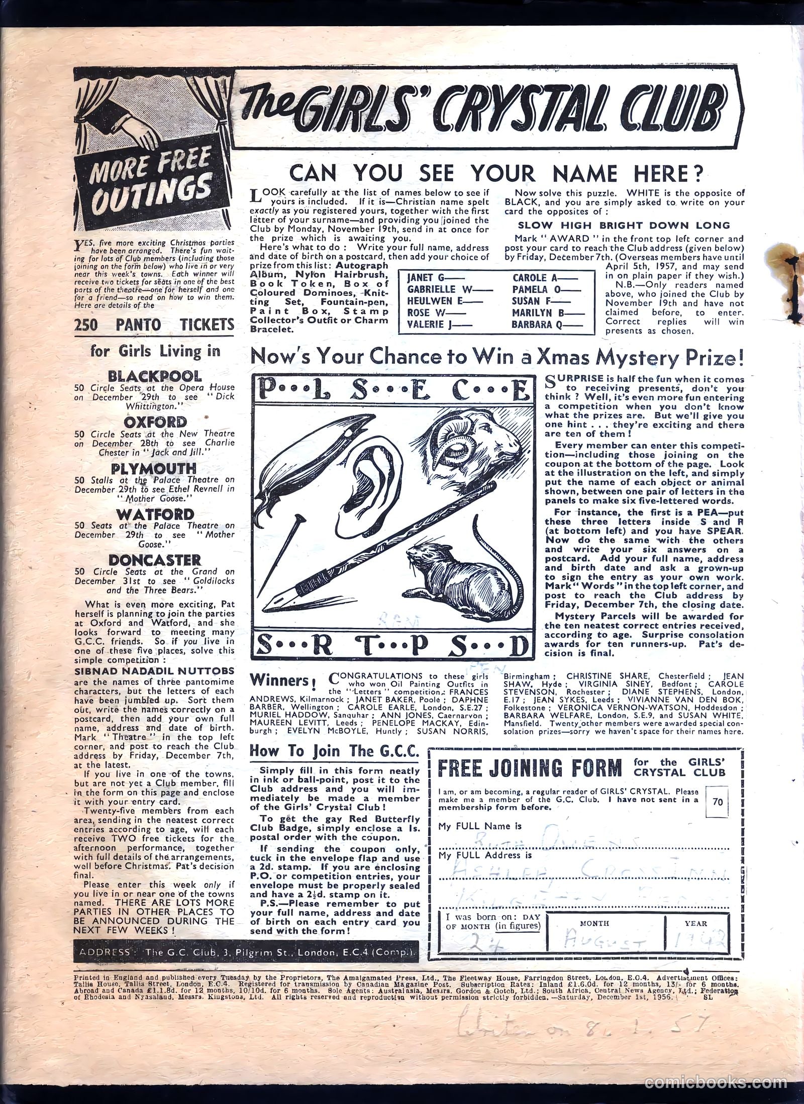 Girls' Crystal #1102 (1956) — page 22 of 24
