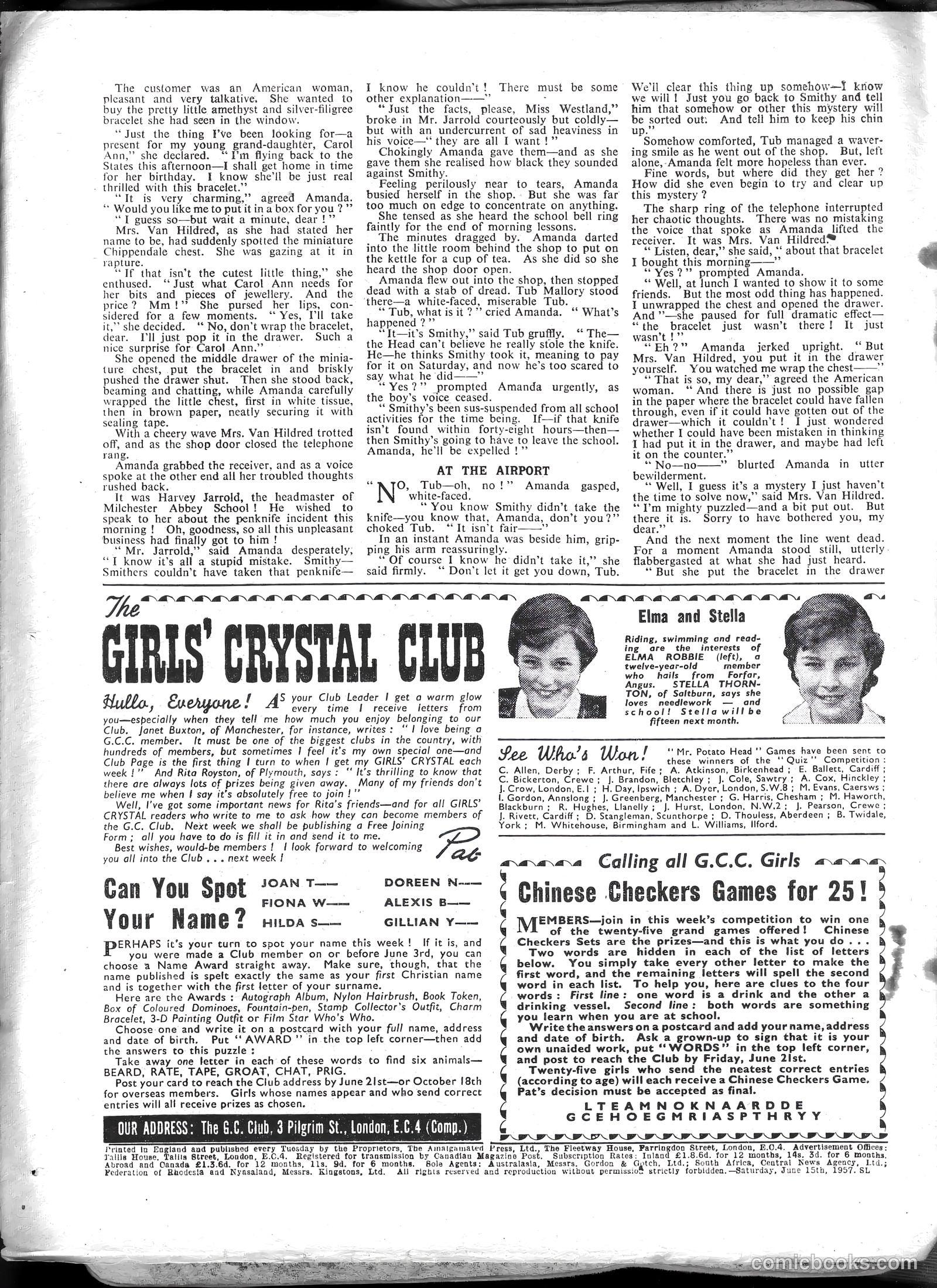 Girls' Crystal #1130 (1957) — page 18 of 20