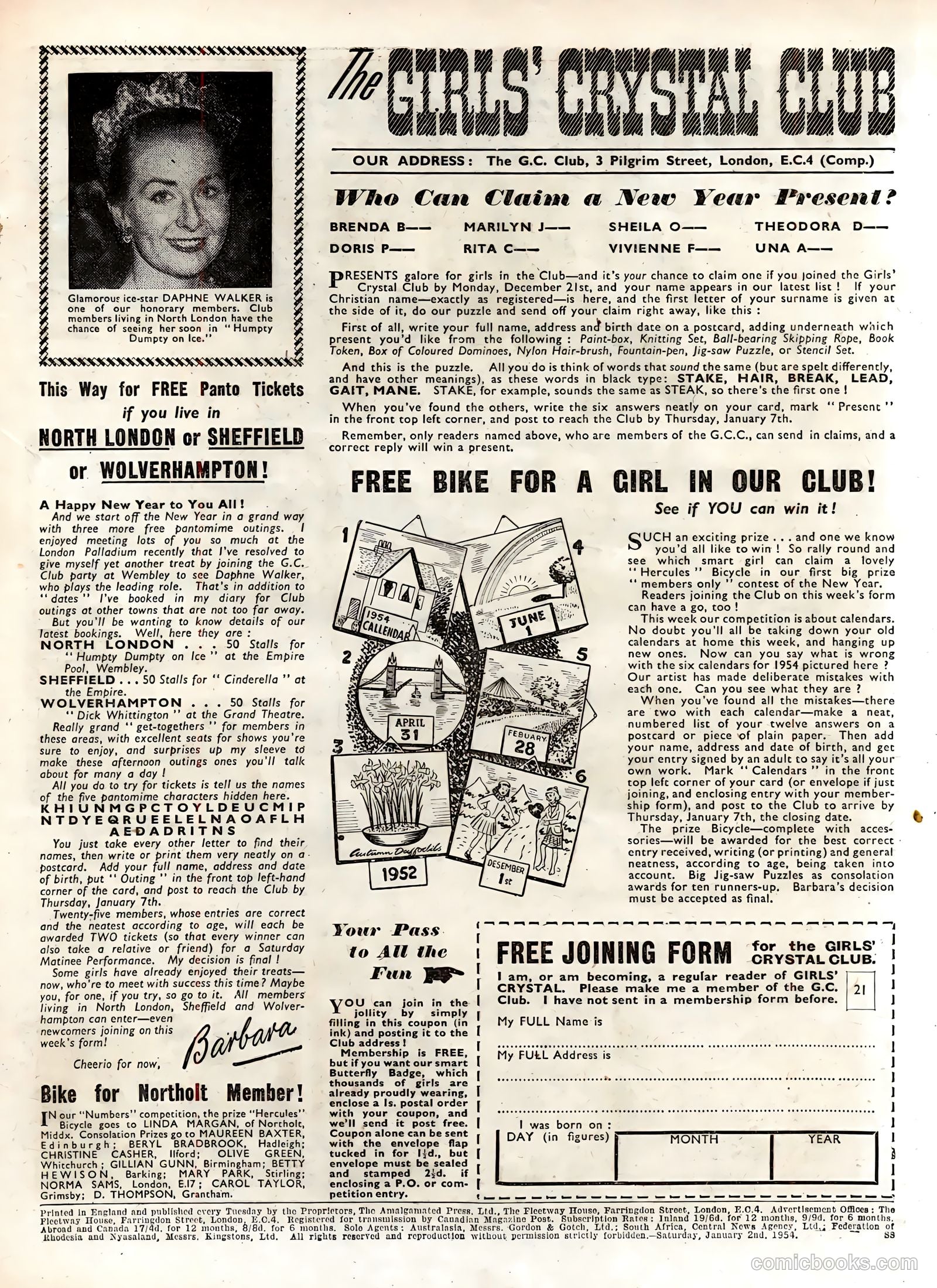Girls' Crystal #950 (1954) — page 19 of 20