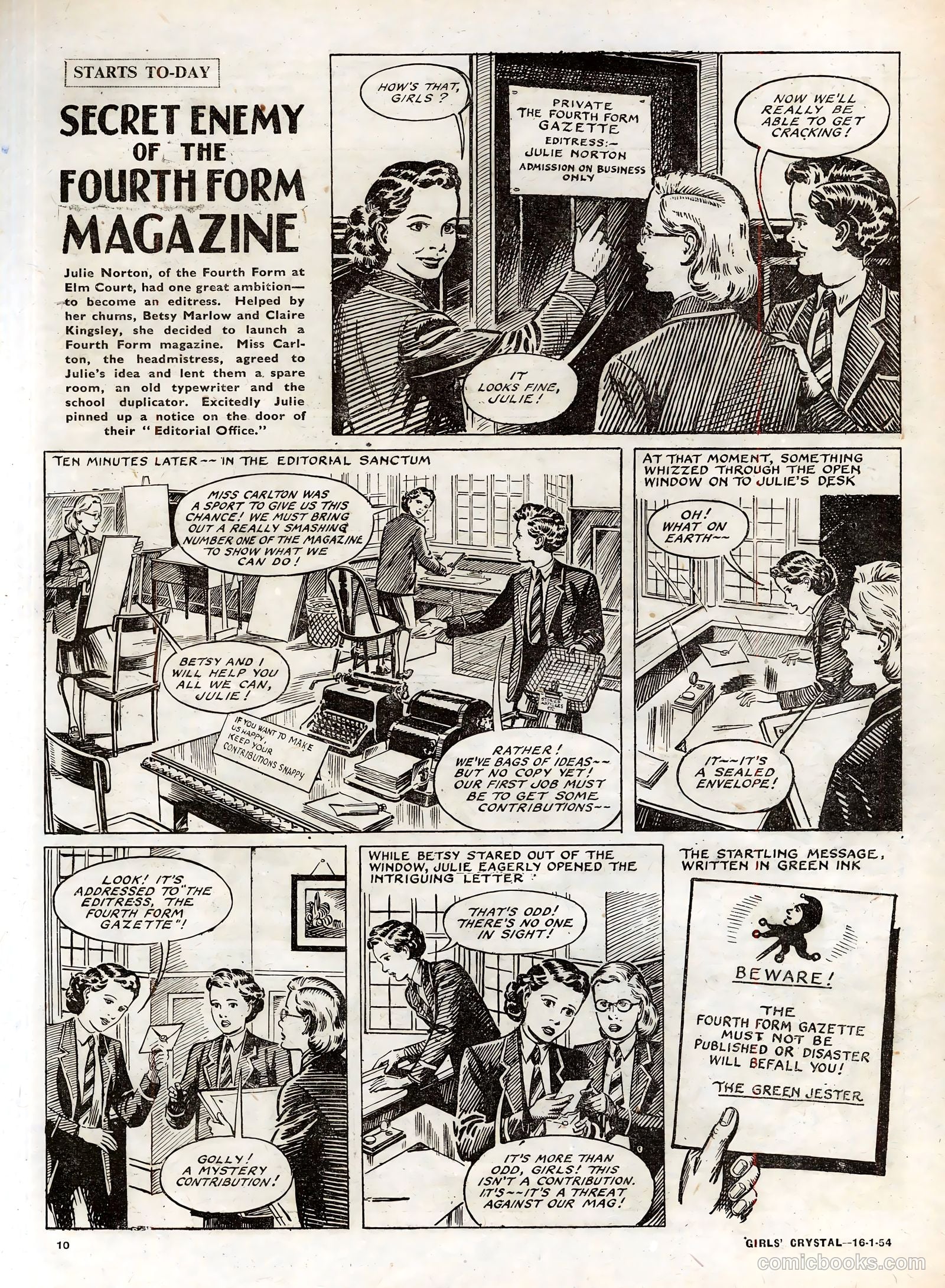 Girls' Crystal #952 (1954) — page 10 of 20